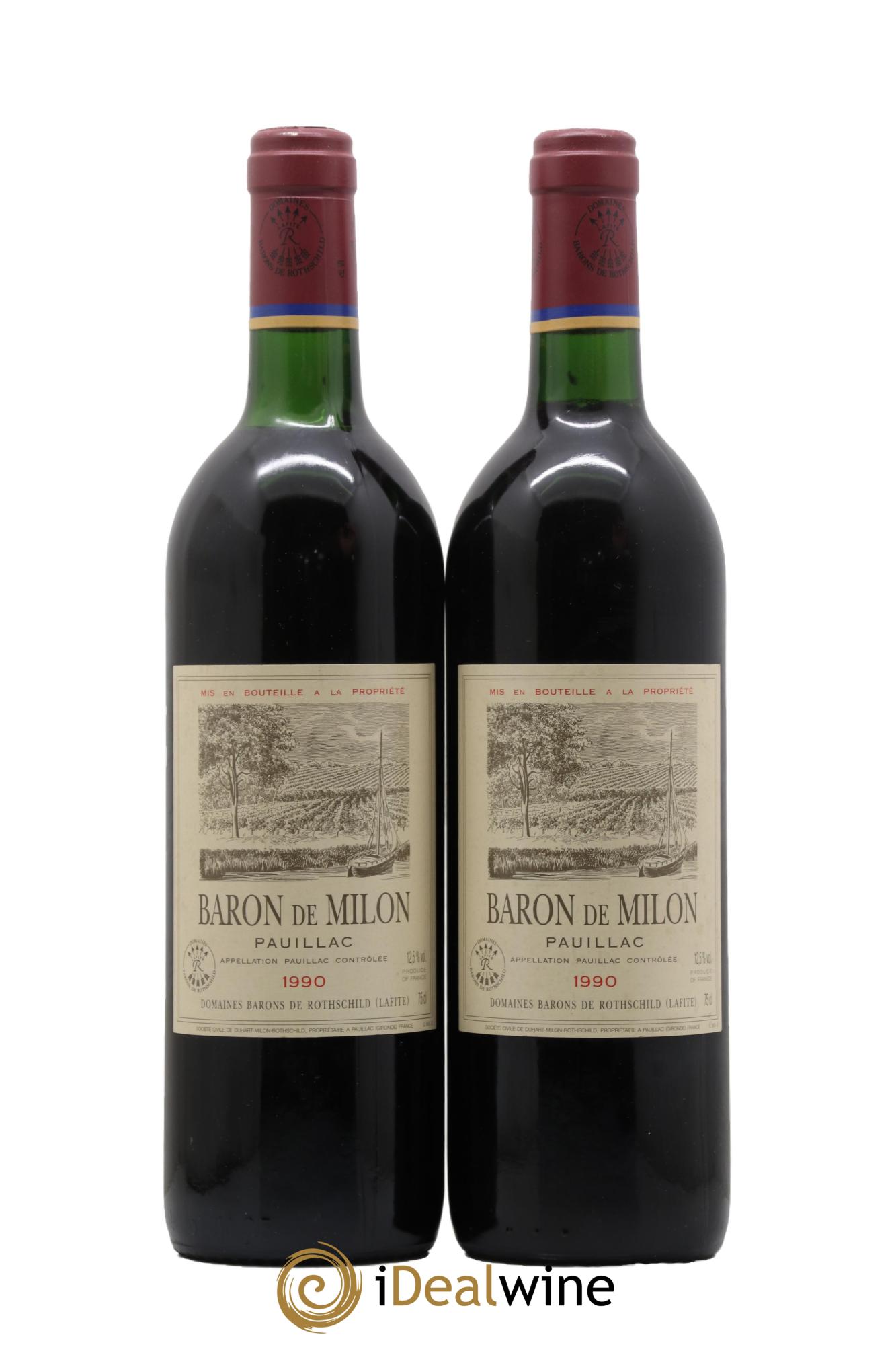 Pauillac Baron de Milon 1990 - Posten von 2 Flaschen - 0