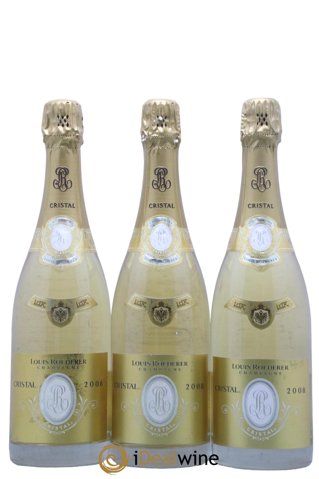 Cristal Louis Roederer 2008 - Lotto di 3 bottiglie - 0