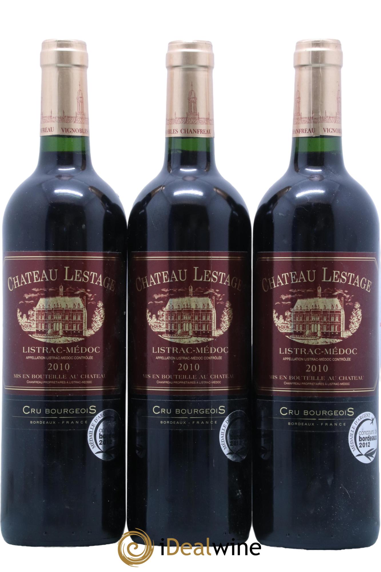 Château Lestage Cru Bourgeois 2010 - Lotto di 3 bottiglie - 0