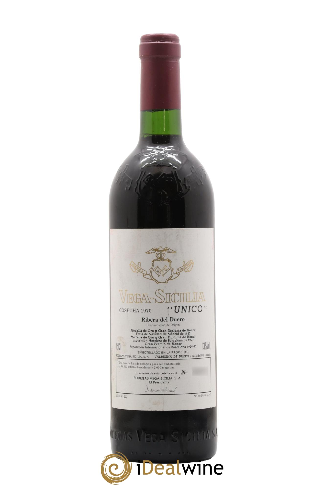 Ribera Del Duero DO Vega Sicilia Unico Famille Alvarez  1970 - Lotto di 1 bottiglia - 0