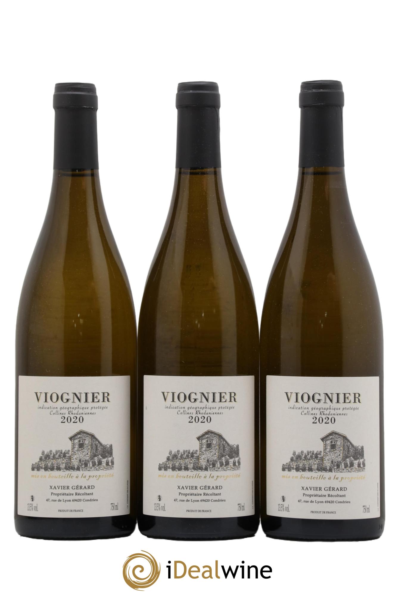 IGP Collines Rhodaniennes Viognier Domaine Xavier Gerard 2020 - Lotto di 3 bottiglie - 0