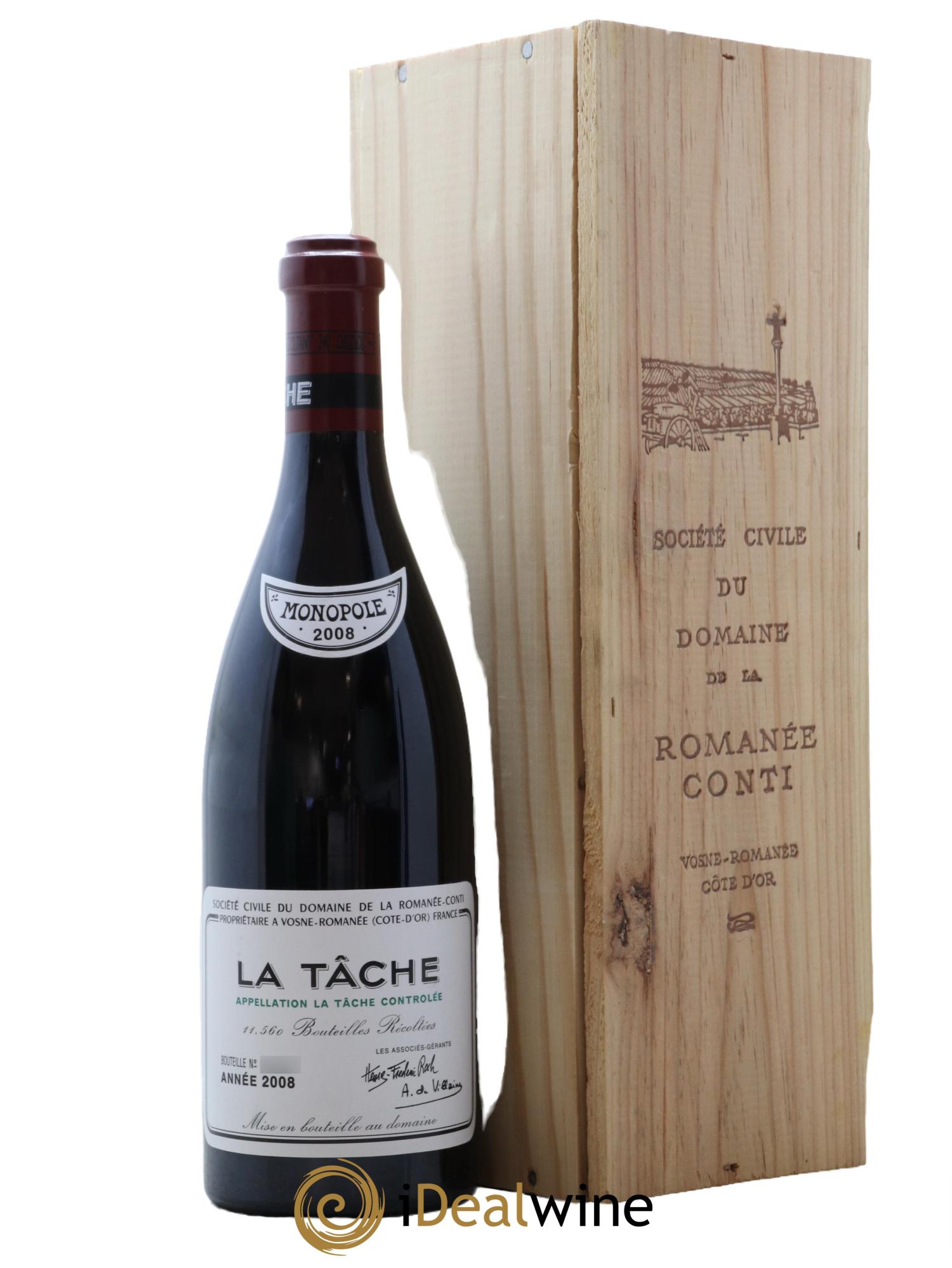 La Tâche Grand Cru Domaine de la Romanée-Conti 2008 - Lotto di 1 bottiglia - 0