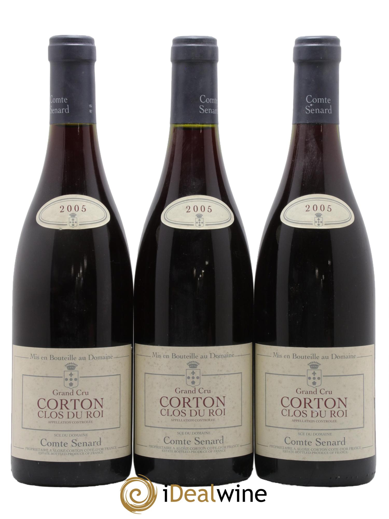 Corton Clos du Roi Comte Senard 2005 - Lot of 3 bottles - 0