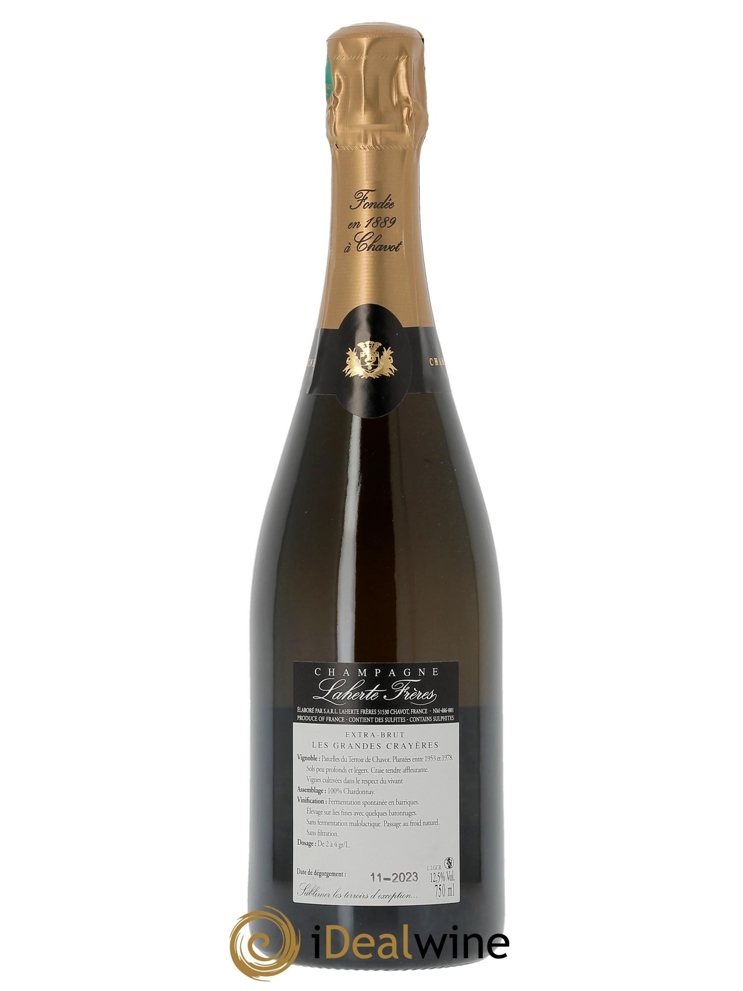 Extra Brut Blanc de Blancs, Les Grandes Crayères Laherte Frères 2020 - Lotto di 1 bottiglia - 1