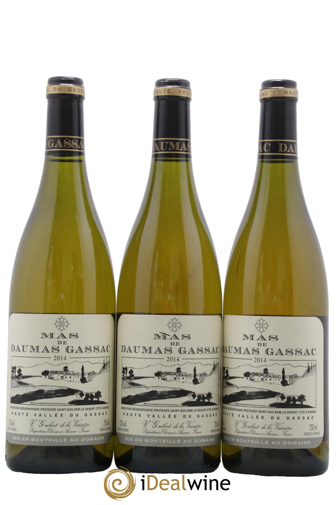 IGP St Guilhem-le-Désert - Cité d'Aniane Mas Daumas Gassac Famille Guibert de La Vaissière 2014 - Lot de 3 bouteilles - 0