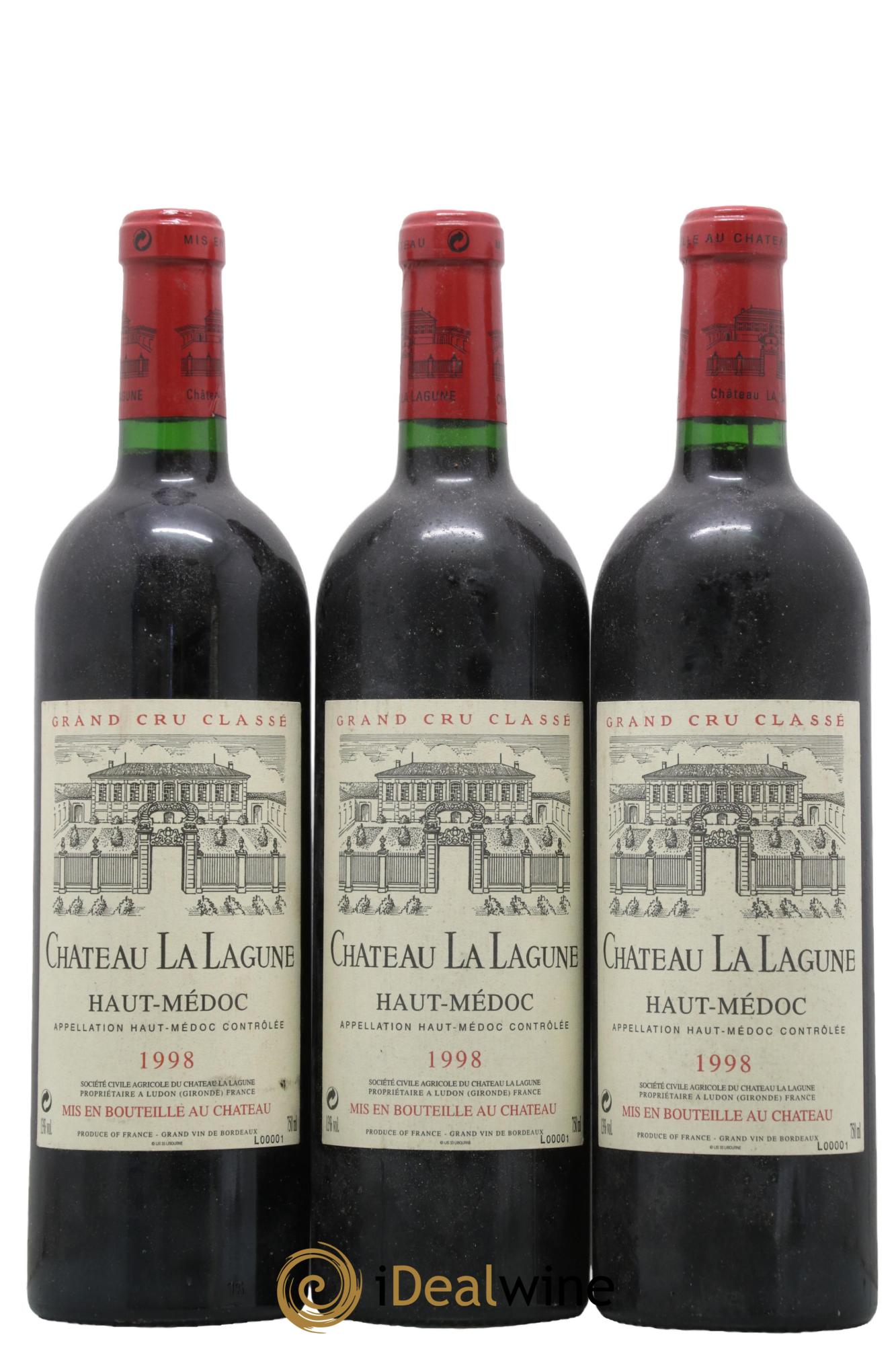 Château la Lagune 3ème Grand Cru Classé 1998 - Posten von 3 Flaschen - 0