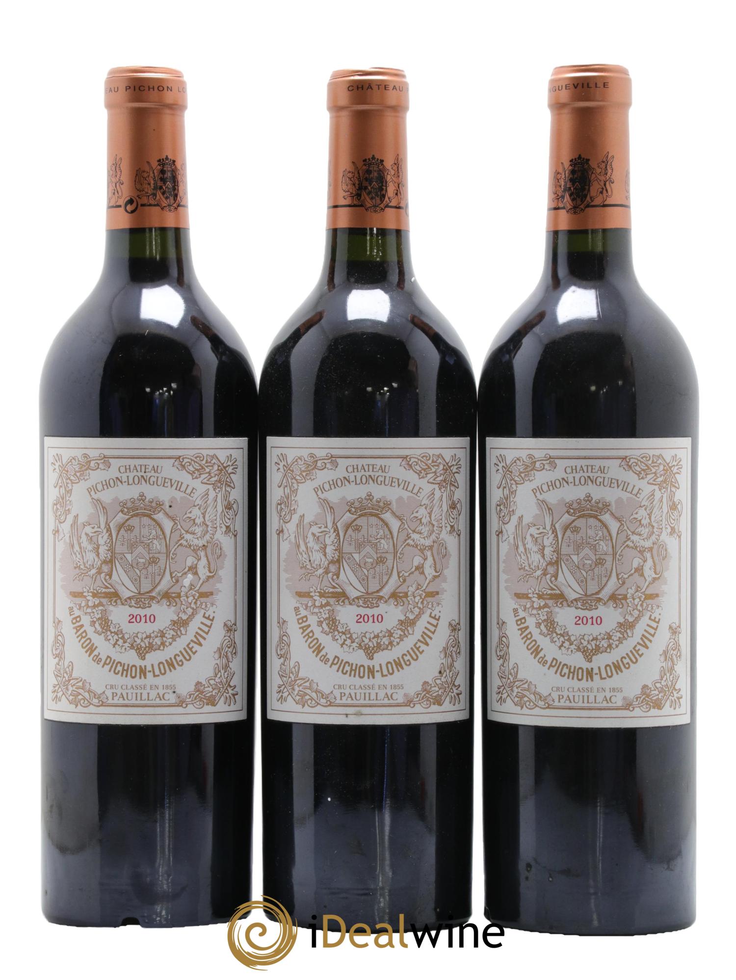 Pichon Longueville Baron 2ème Grand Cru Classé 2010 - Lotto di 3 bottiglie - 0