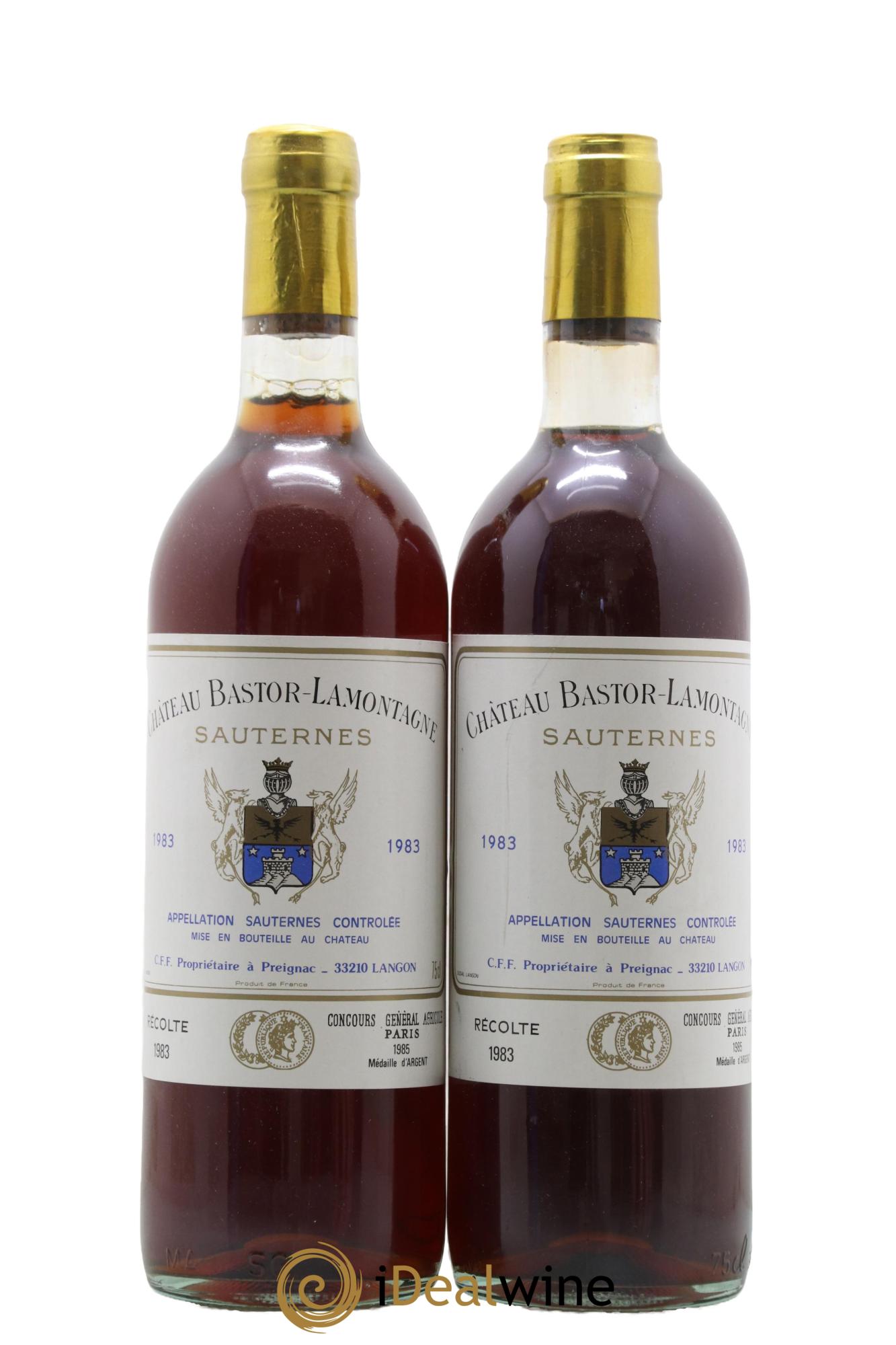 Château Bastor Lamontagne 1983 - Lot de 2 bouteilles - 0