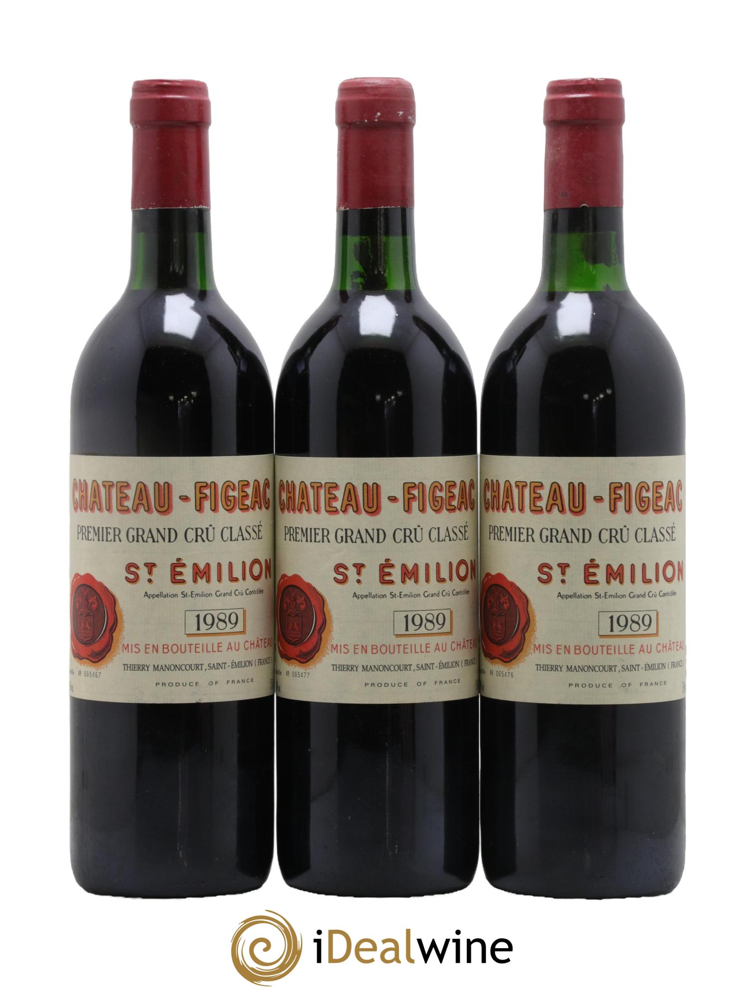 Château Figeac 1er Grand Cru Classé A 1989 - Lot de 3 bouteilles - 0