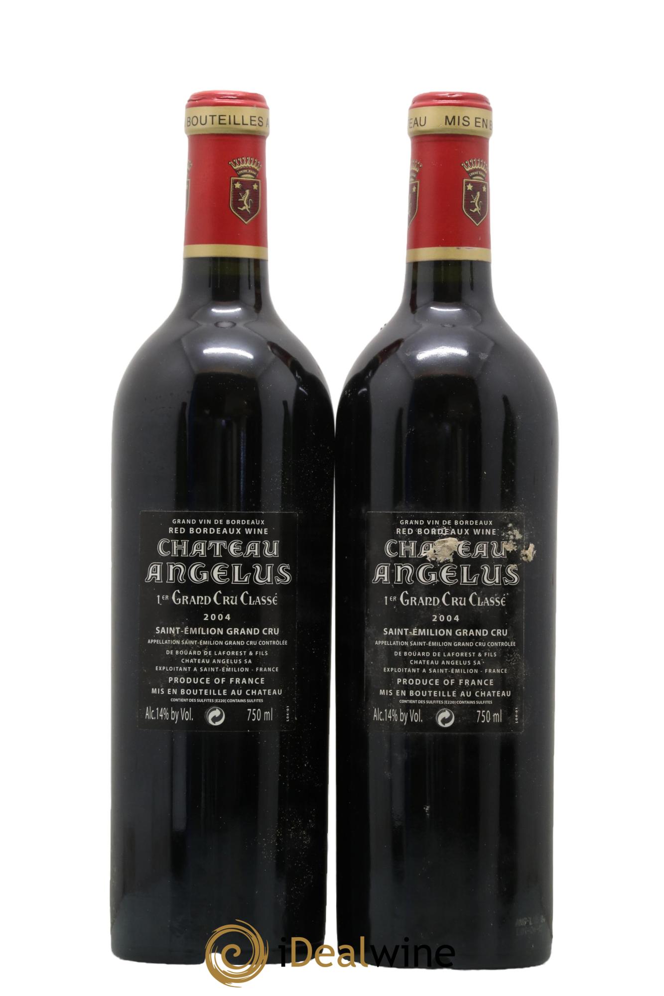 Château Angélus 1er Grand Cru Classé A 2004 - Lotto di 2 bottiglie - 1