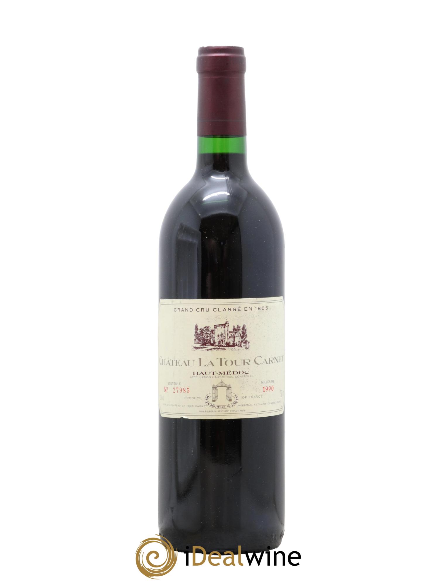 Château la Tour Carnet 4ème Grand Cru Classé 1990 - Lot of 1 bottle - 0