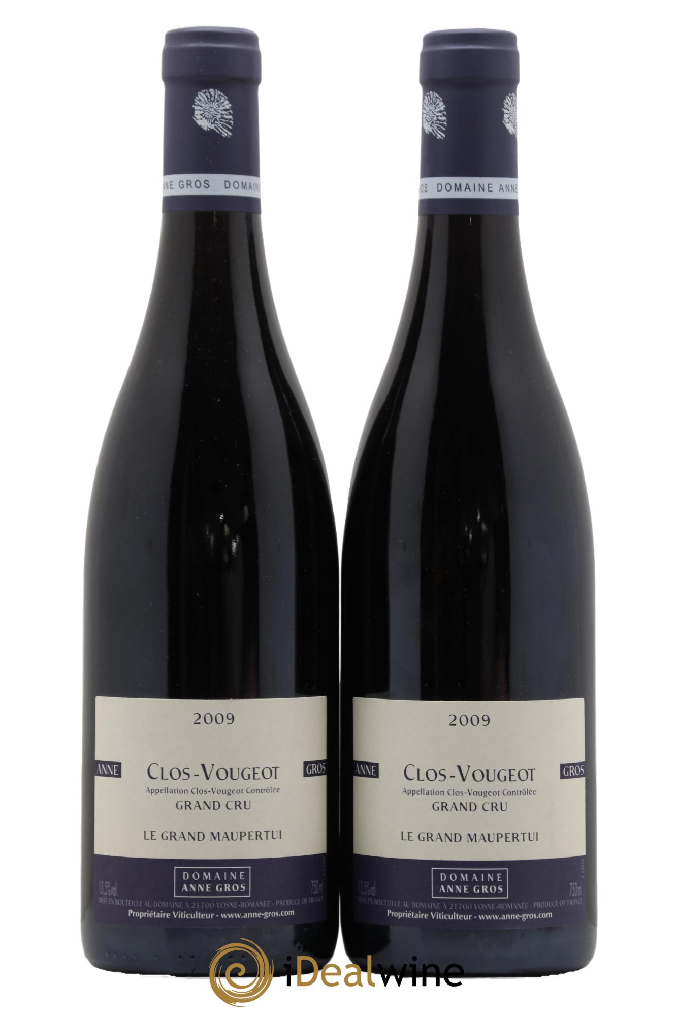 Clos de Vougeot Grand Cru Le Grand Maupertui Anne Gros  2009 - Lot de 2 bouteilles - 0