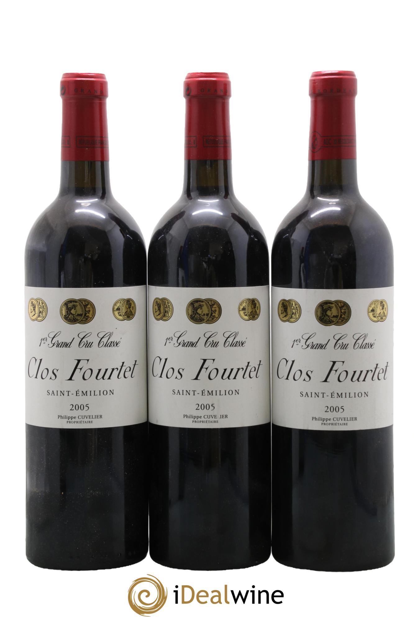 Clos Fourtet 1er Grand Cru Classé B 2005 - Lot of 3 bottles - 0