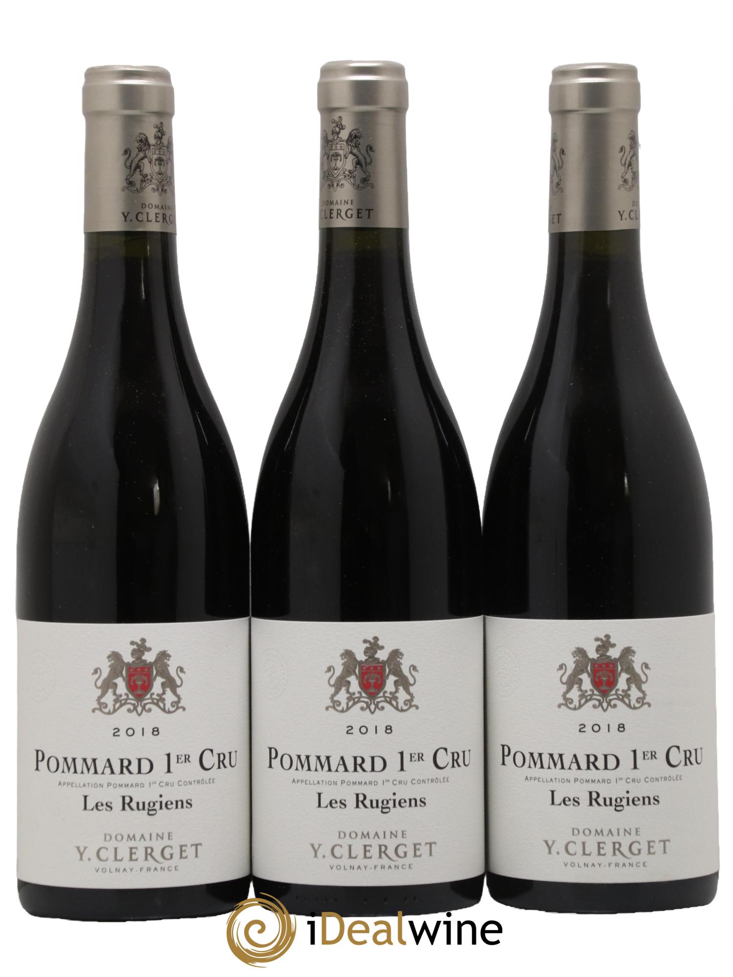 Pommard 1er Cru Rugiens Domaine Yvon Clerget 2018 - Lot de 3 bouteilles - 0