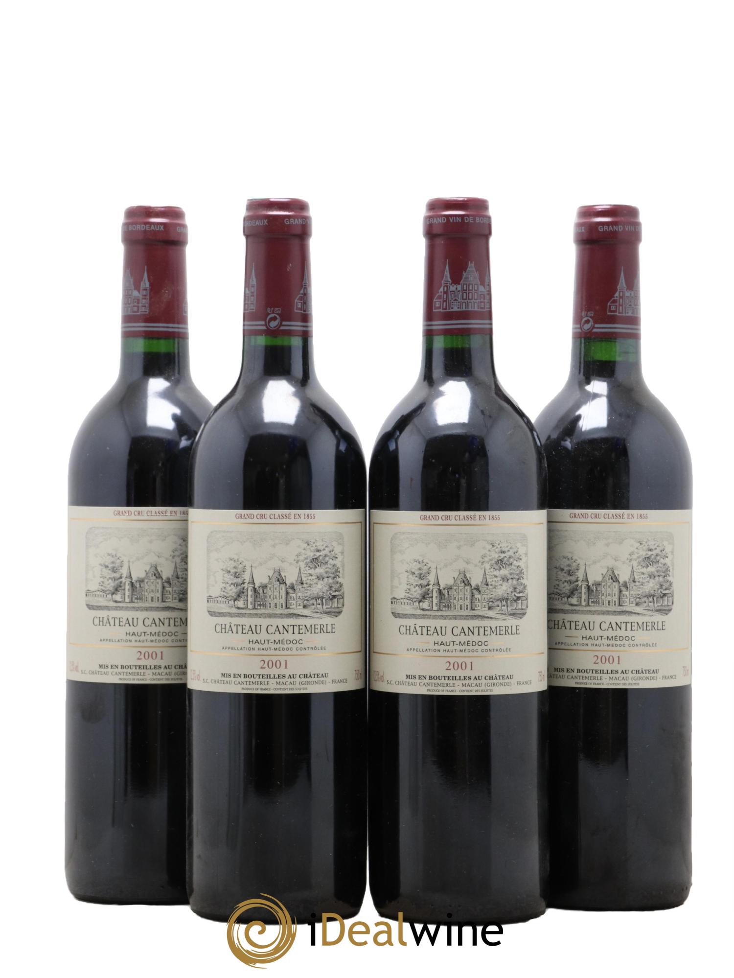 Château Cantemerle 5ème Grand Cru Classé 2001 - Lot of 4 bottles - 0