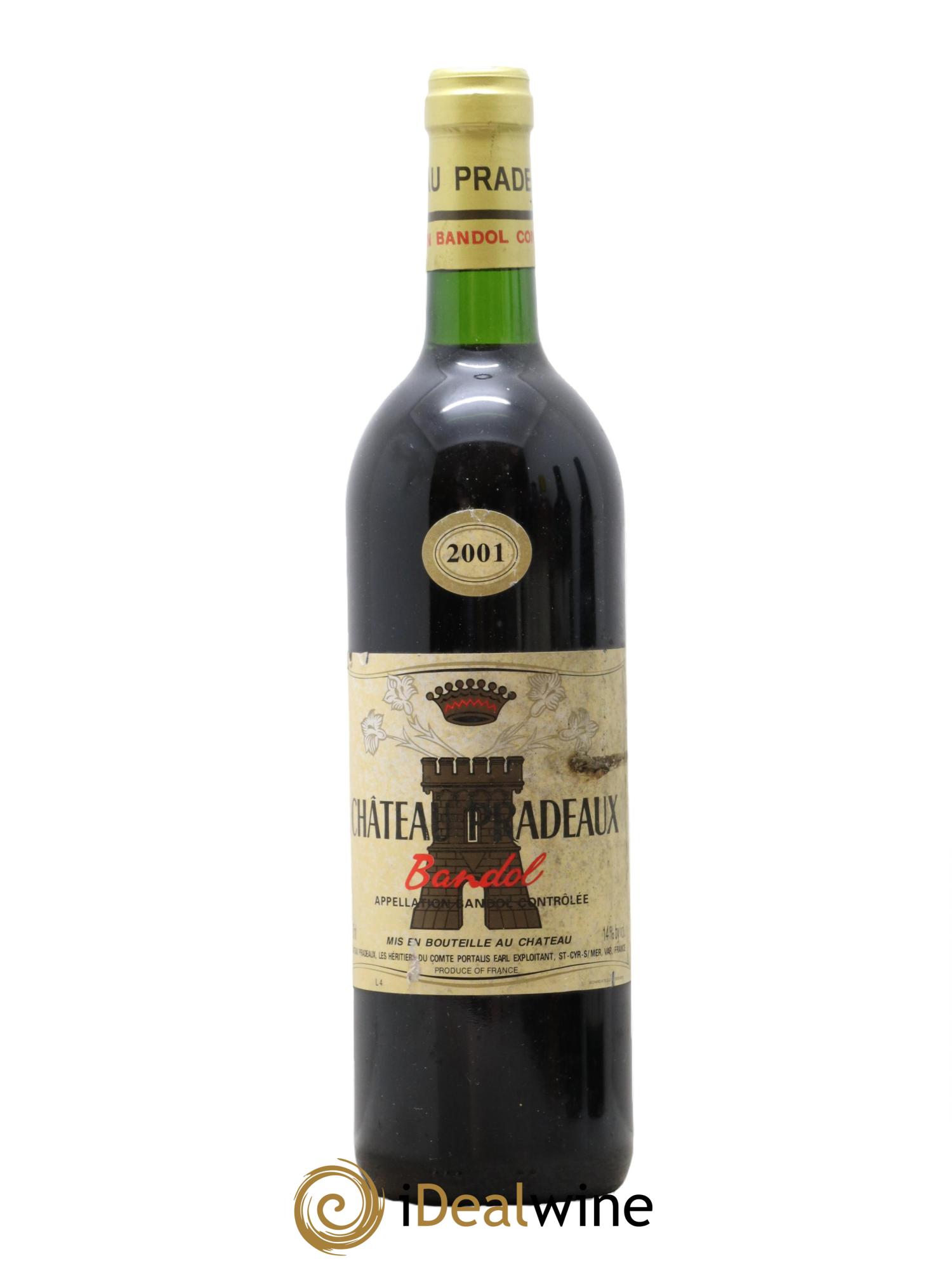 Bandol Château Pradeaux Famille Portalis 2001 - Lot de 1 bouteille - 0