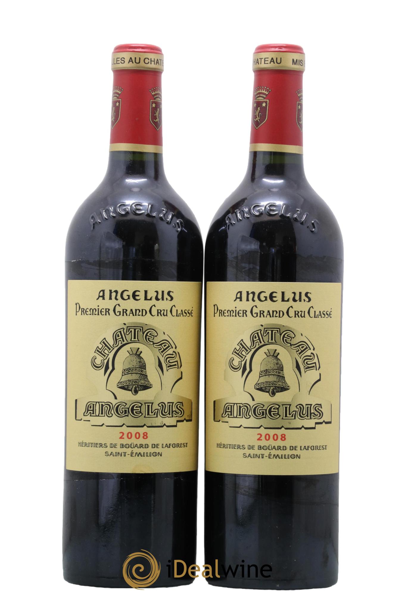 Château Angélus 1er Grand Cru Classé A 2008 - Lotto di 2 bottiglie - 0