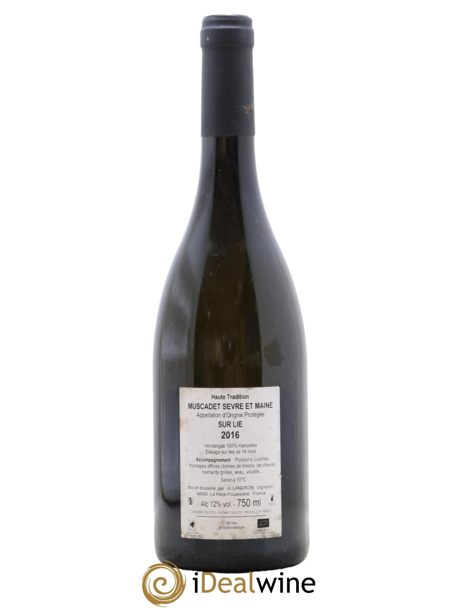 Muscadet-Sèvre-et-Maine Haute Tradition Jo Landron 2016 - Lot de 1 bouteille - 1