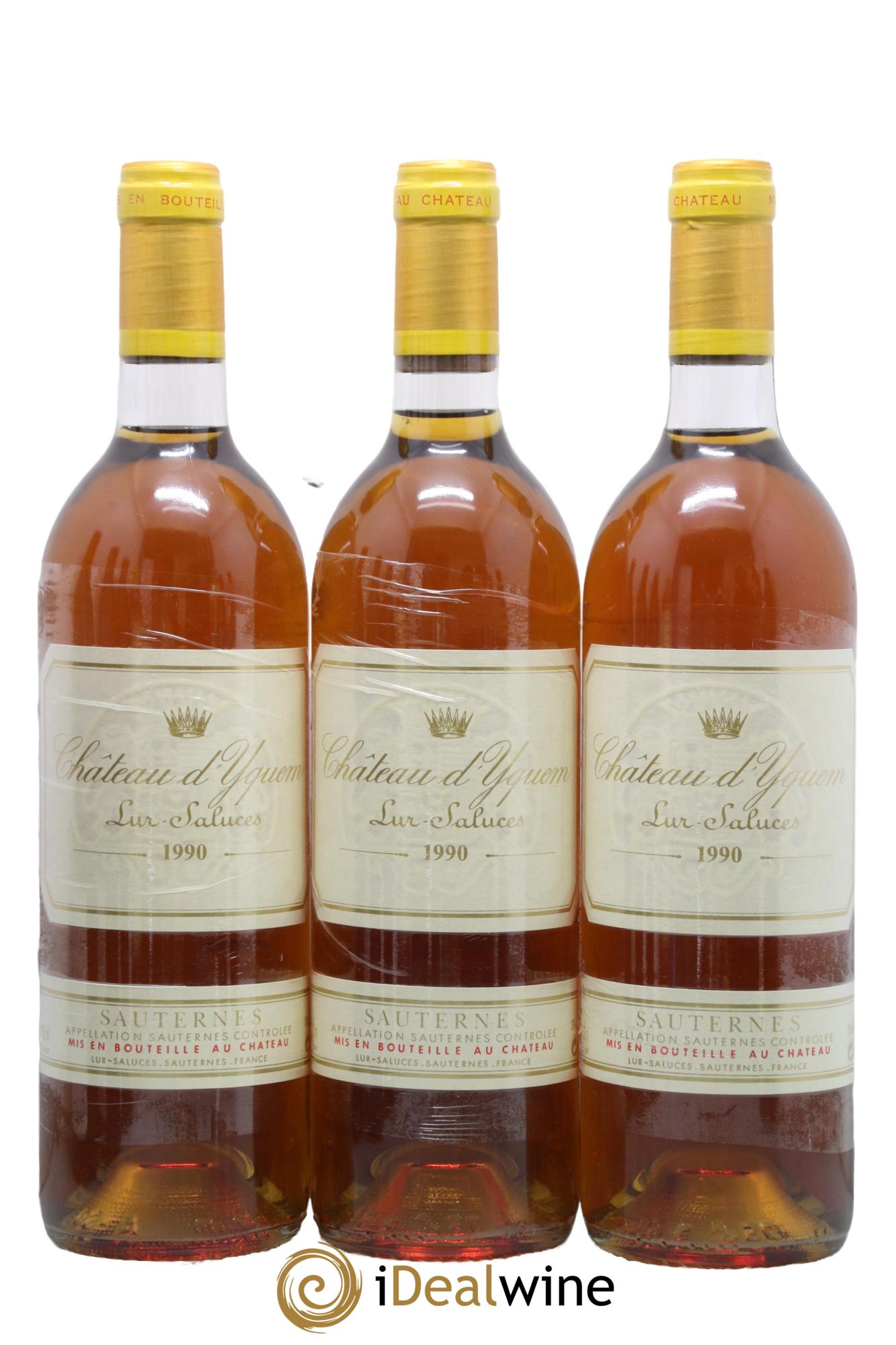 Château d' Yquem 1er Cru Classé Supérieur 1990 - Posten von 3 Flaschen - 0