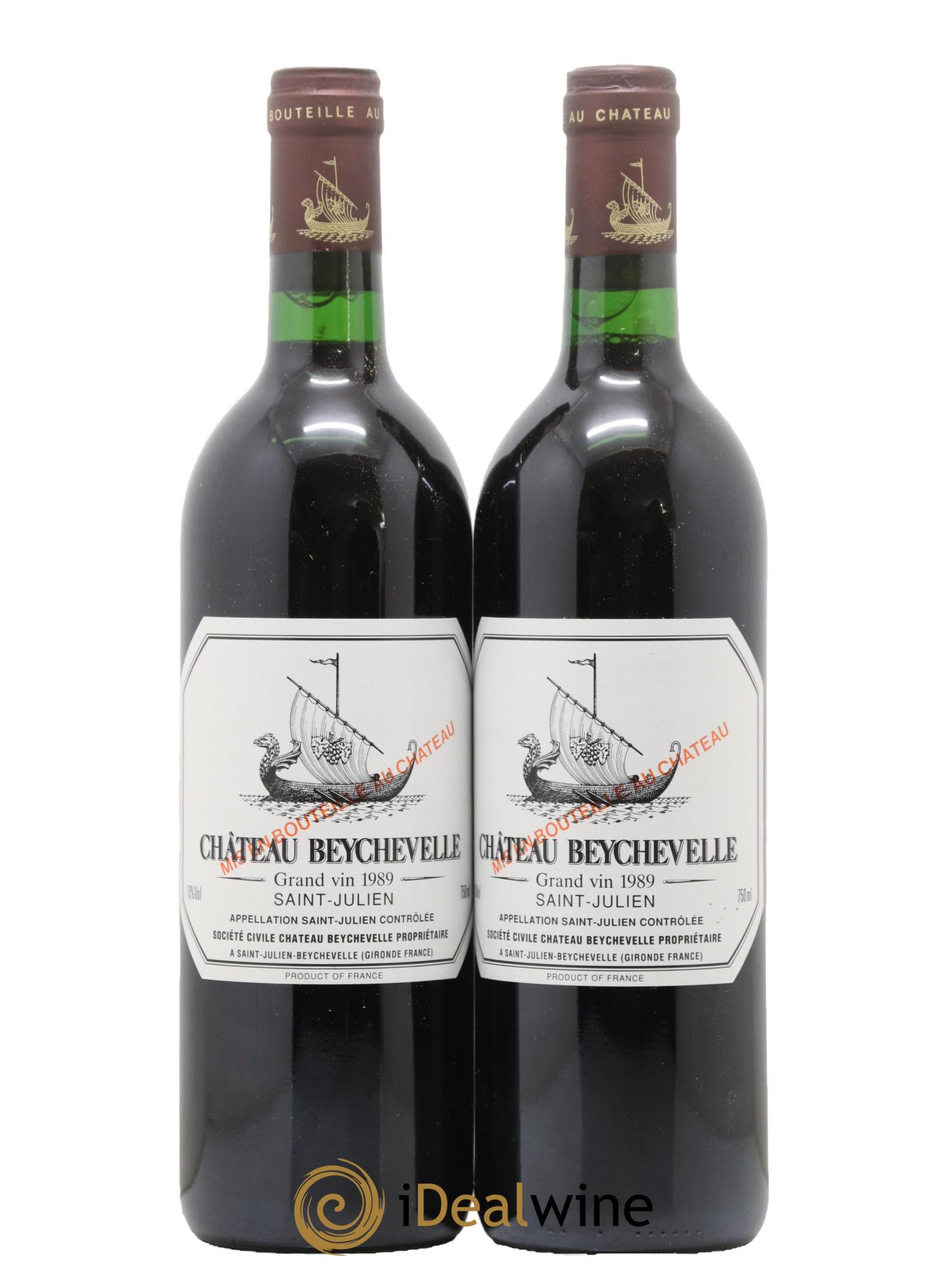 Château Beychevelle 4ème Grand Cru Classé 1989 - Lot de 2 bouteilles - 0