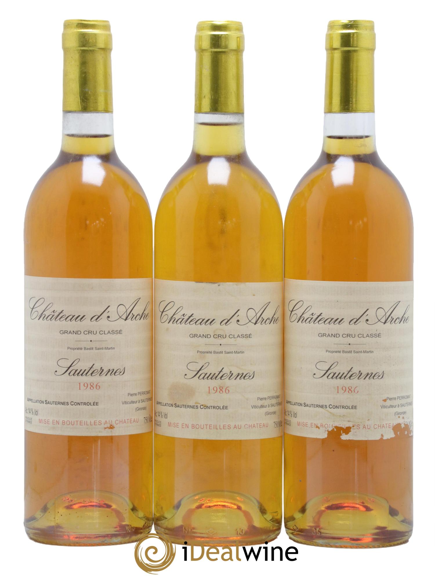 Château d' Arche 2ème Grand Cru Classé 1986 - Posten von 3 Flaschen - 0