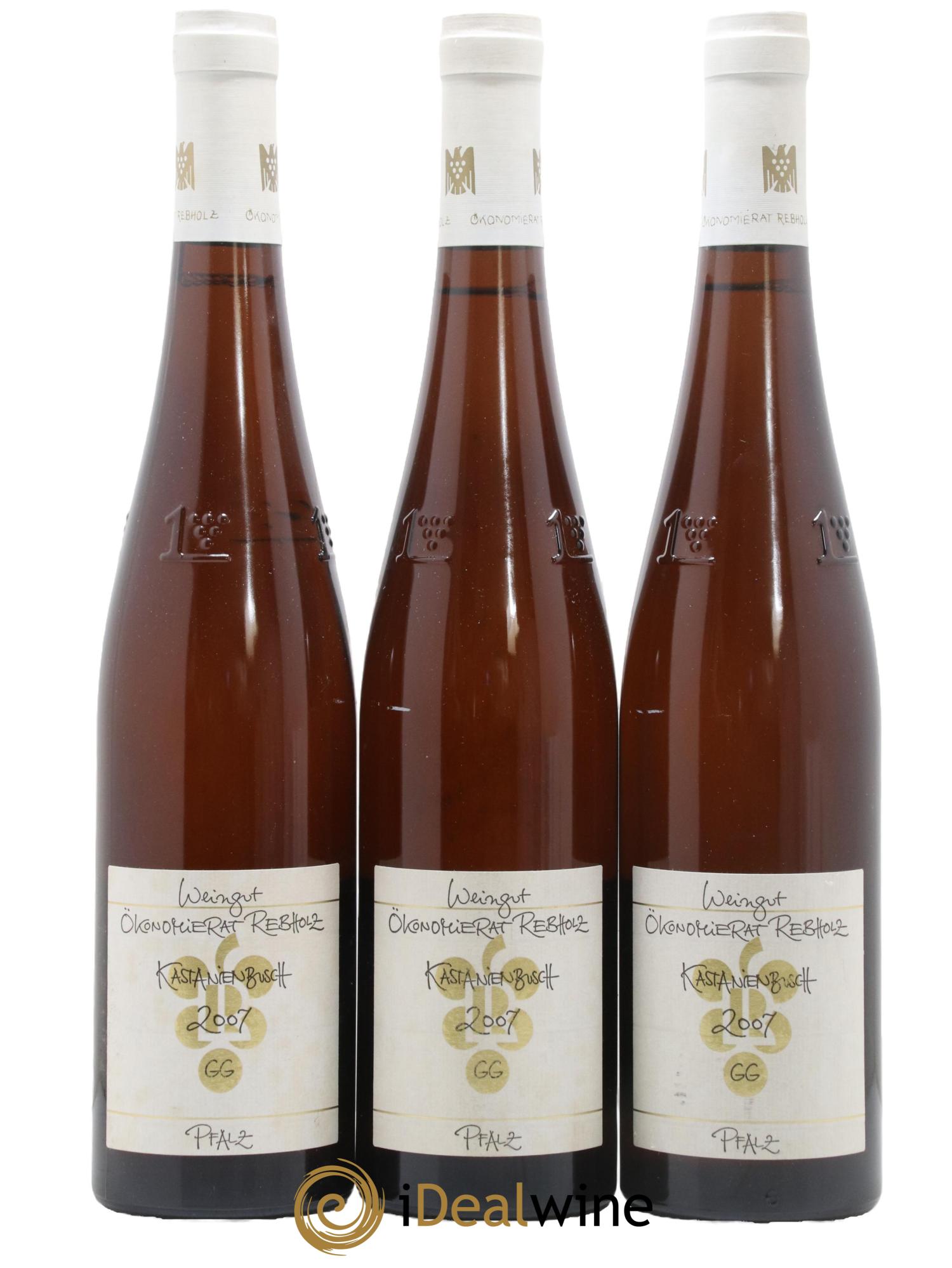 Allemagne Pfalz Kastanienbusch Riesling GG Ökonomierat Rebholz 2007 - Lot de 3 bouteilles - 0