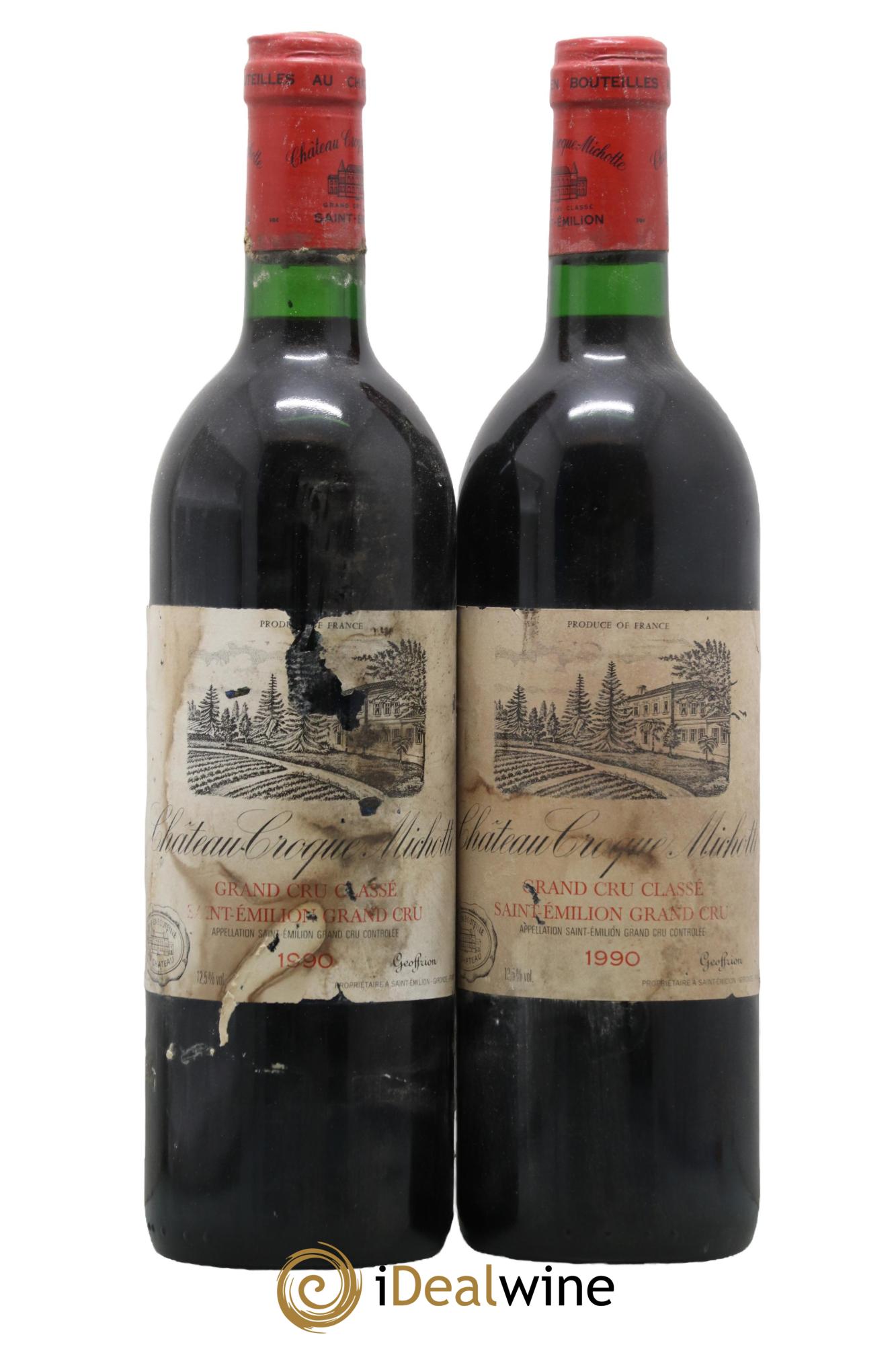 Château Croque Michotte 1990 - Lotto di 2 bottiglie - 0