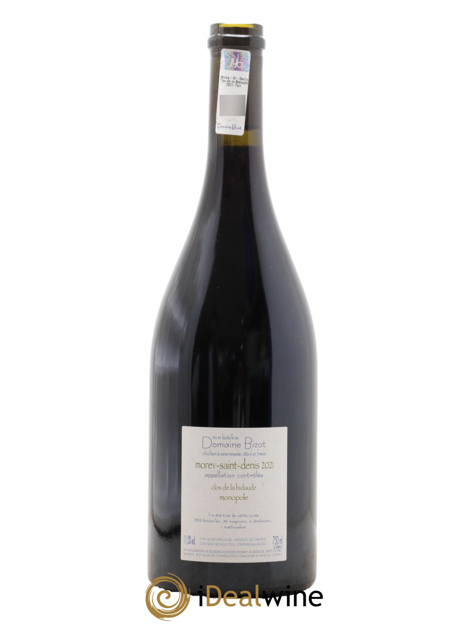 Morey Saint-Denis Clos de la Bidaude Domaine Bizot 2021 - Posten von 1 Flasche - 1