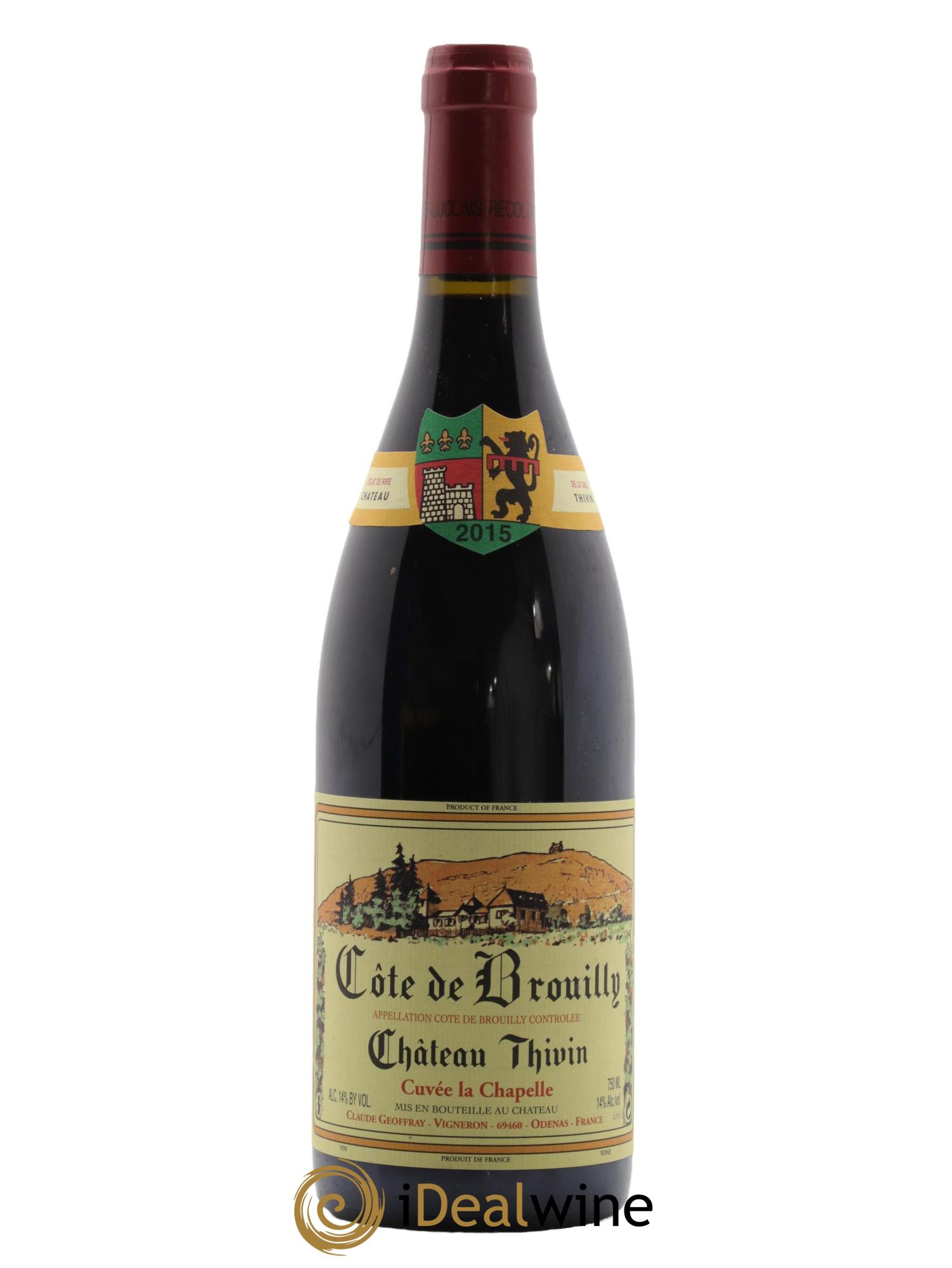 Côte de Brouilly Cuvée La Chapelle Château Thivin 2015 - Lot of 1 bottle - 0