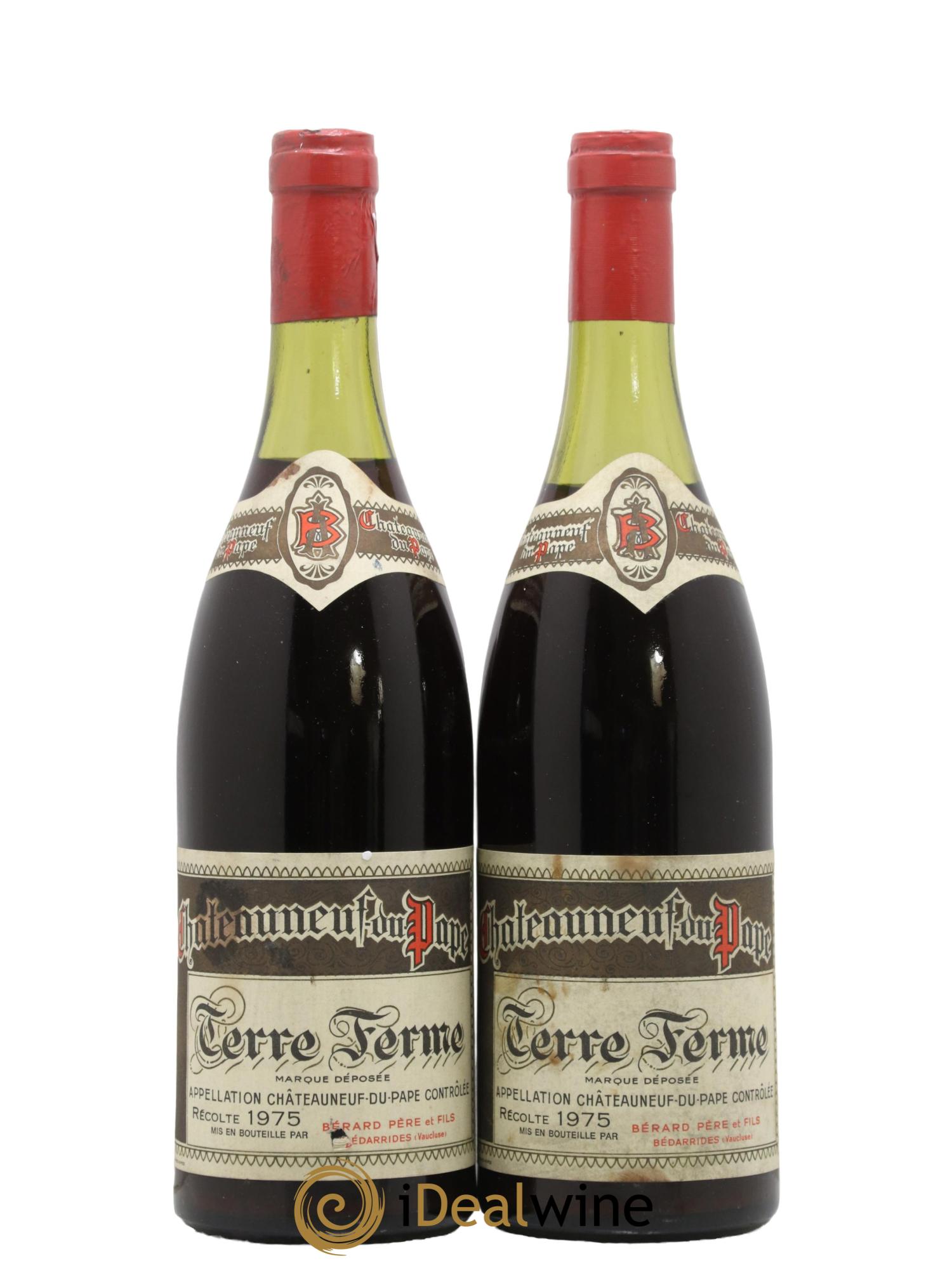 Châteauneuf-du-Pape Domaine De Terre Ferme Pierre Et Jacques Berard 1975 - Lot of 2 bottles - 0