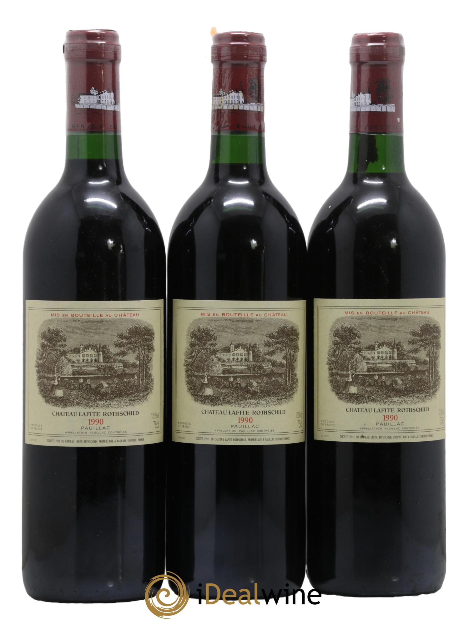 Château Lafite Rothschild 1er Grand Cru Classé 1990 - Posten von 3 Flaschen - 0