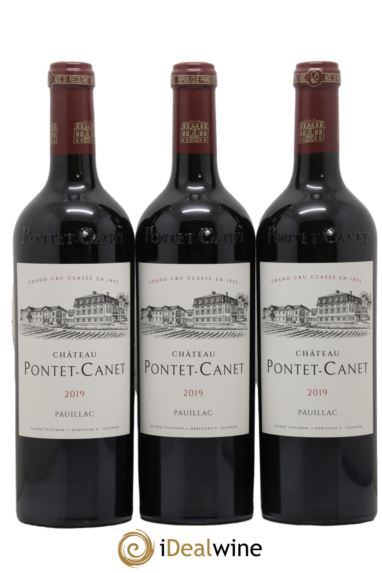 Château Pontet Canet 5ème Grand Cru Classé  2019 - Lot de 3 bouteilles - 0