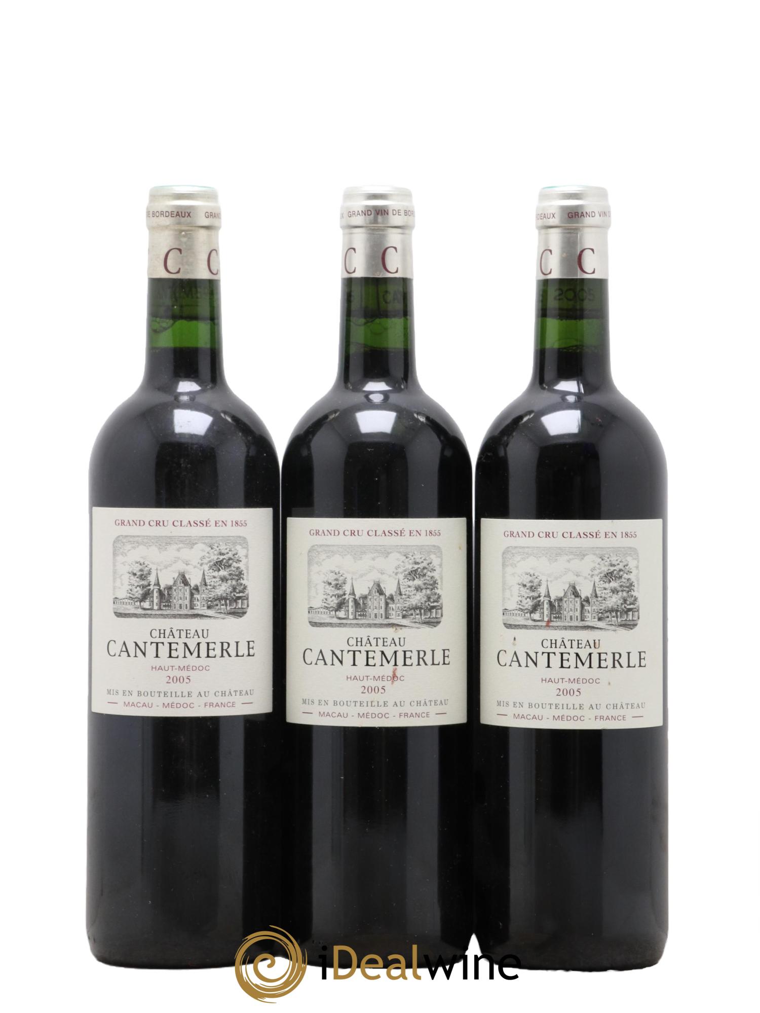 Château Cantemerle 5ème Grand Cru Classé 2005 - Lot de 3 bouteilles - 0