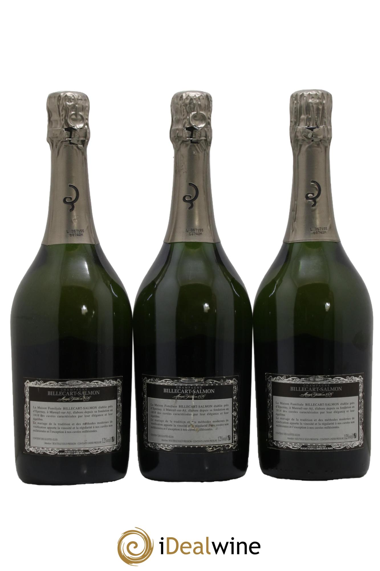 Brut Nicolas François Billecart Billecart-Salmon 2000 - Posten von 3 Flaschen - 1