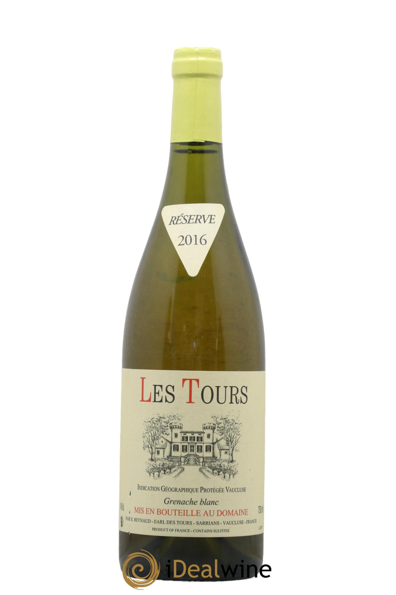 IGP Vaucluse (Vin de Pays de Vaucluse) Les Tours Grenache Blanc Emmanuel Reynaud 2016 - Lot de 1 bouteille - 0