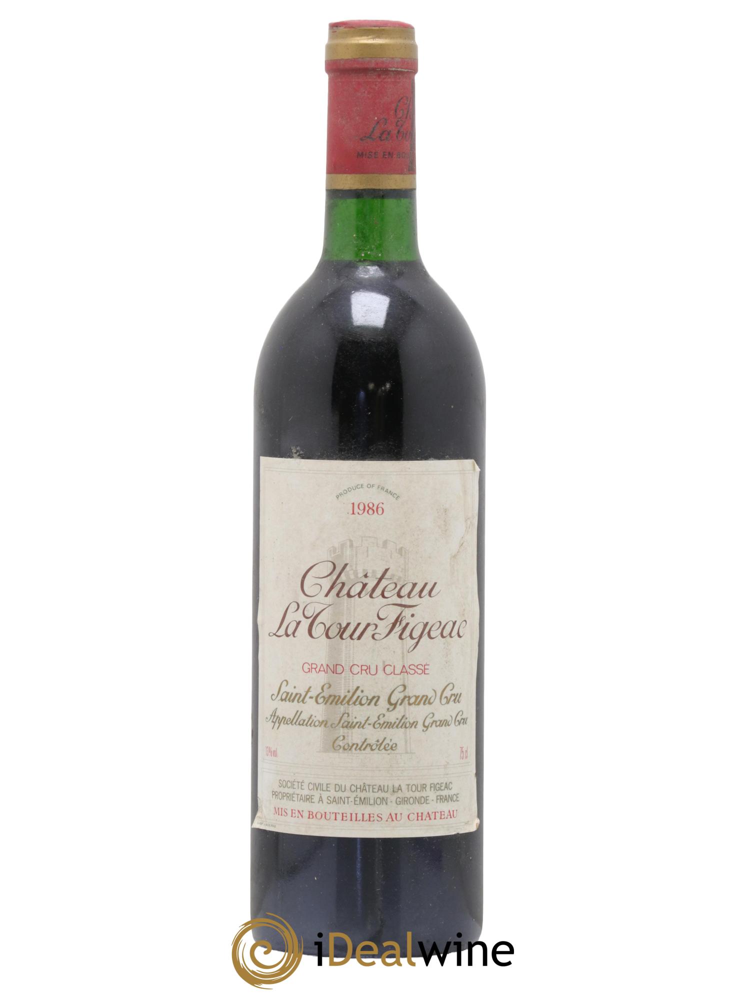 Château la Tour Figeac Grand Cru Classé 1986 - Lot of 1 bottle - 0