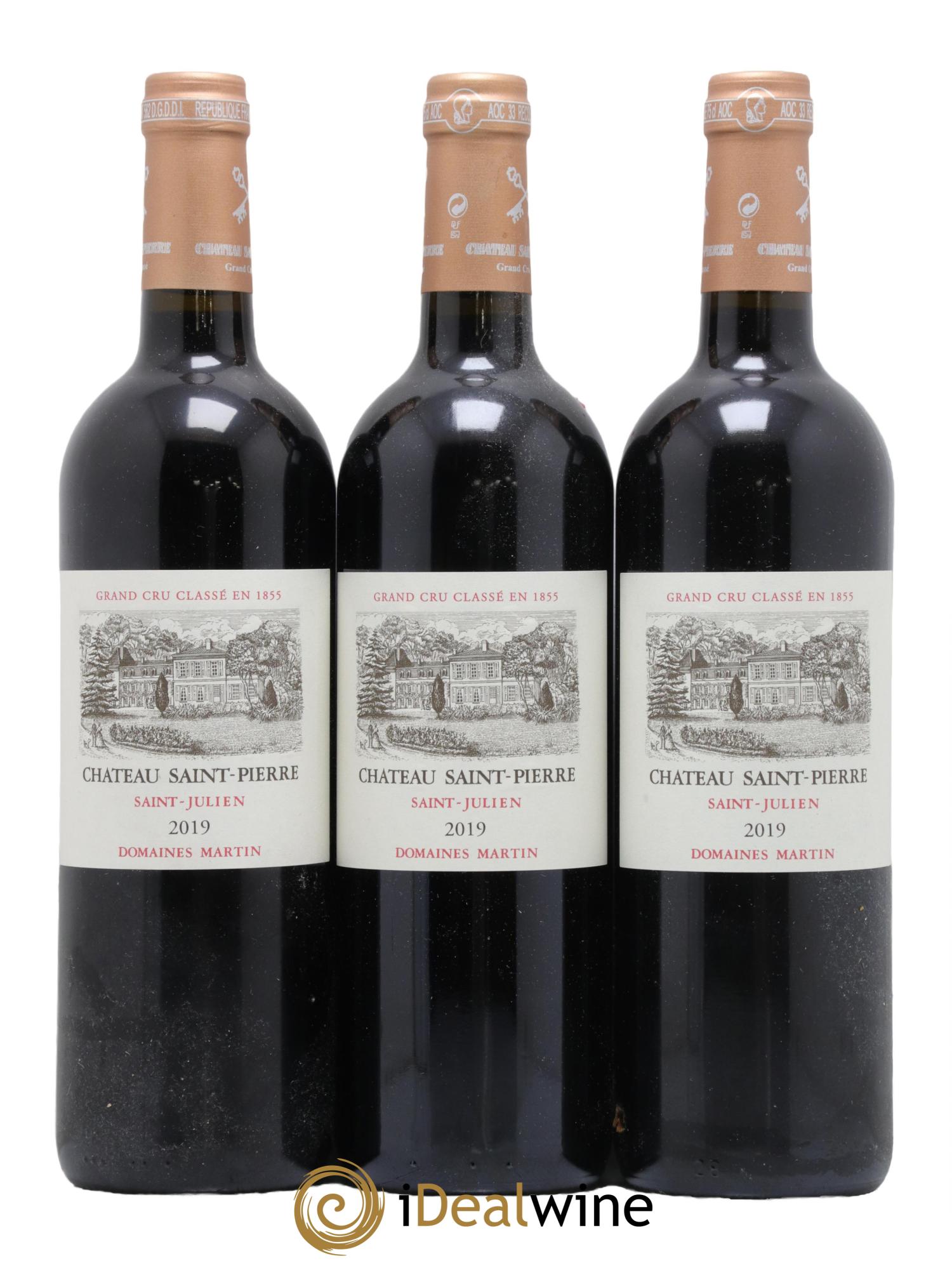 Château Saint-Pierre 4ème Grand Cru Classé  2019 - Lotto di 3 bottiglie - 0