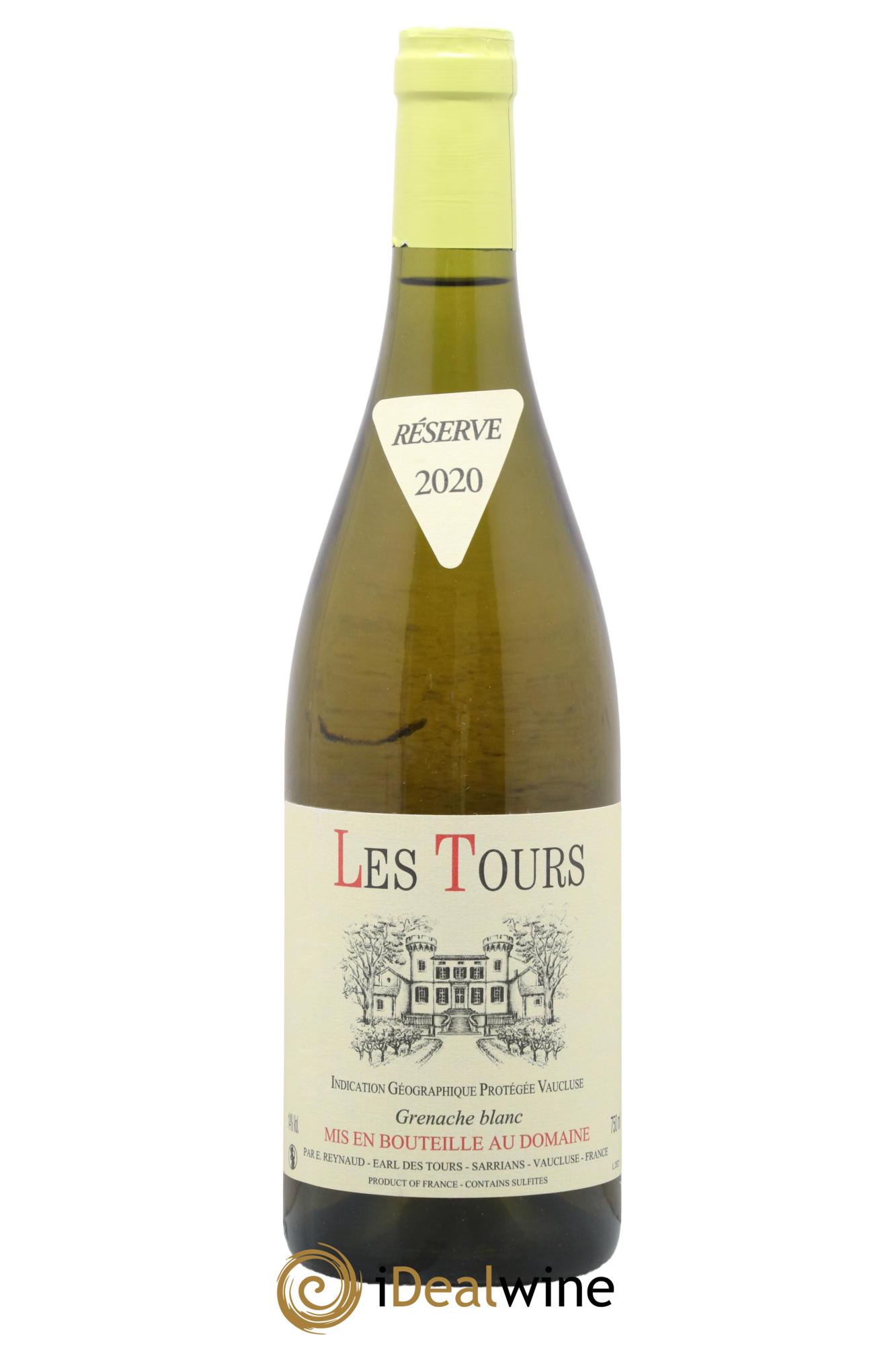 IGP Vaucluse (Vin de Pays de Vaucluse) Les Tours Grenache Blanc Emmanuel Reynaud 2020 - Lot of 1 bottle - 0