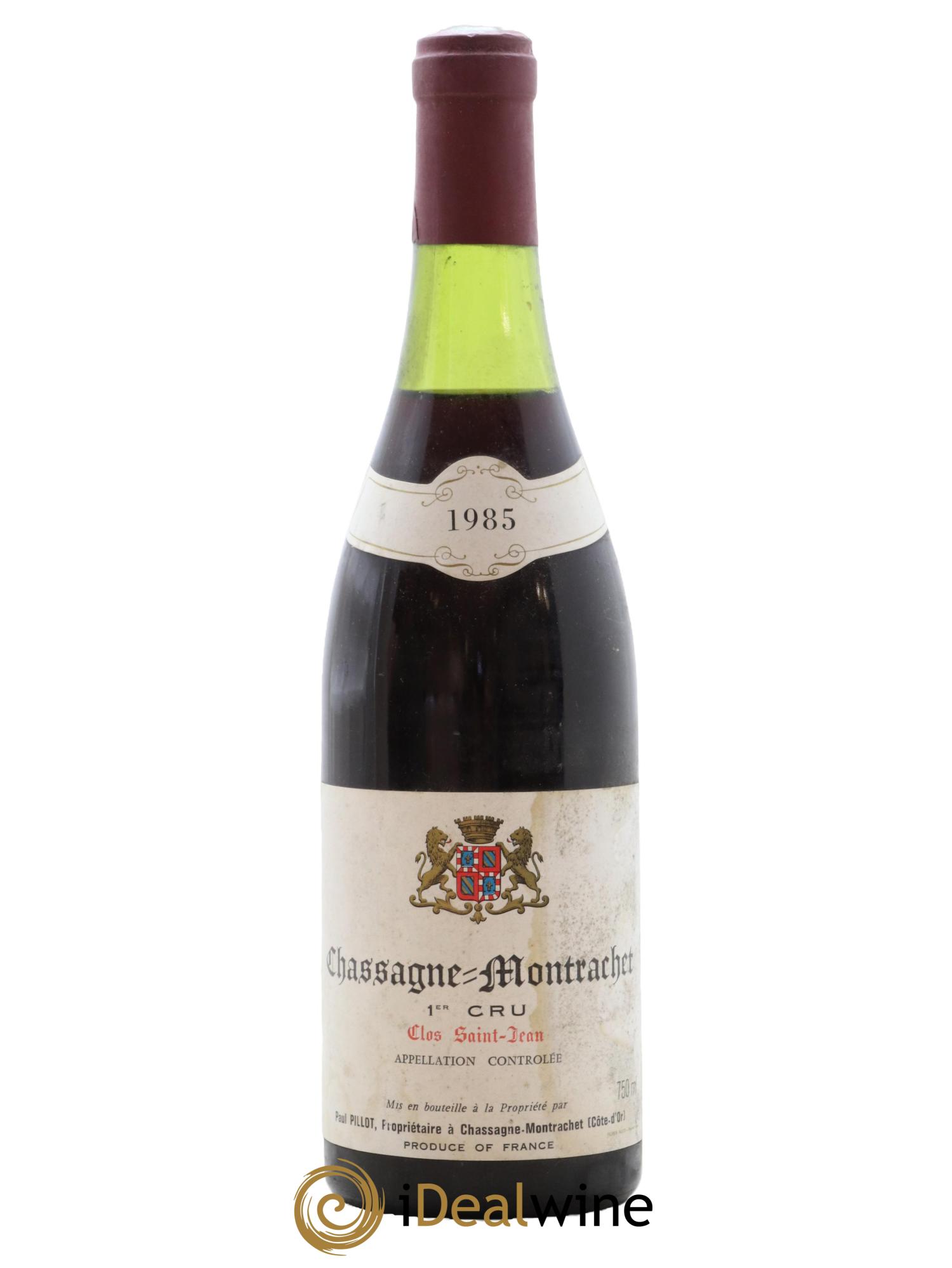 Chassagne-Montrachet 1er Cru Clos Saint-Jean Paul Pillot (Domaine) 1985 - Lot of 1 bottle - 0