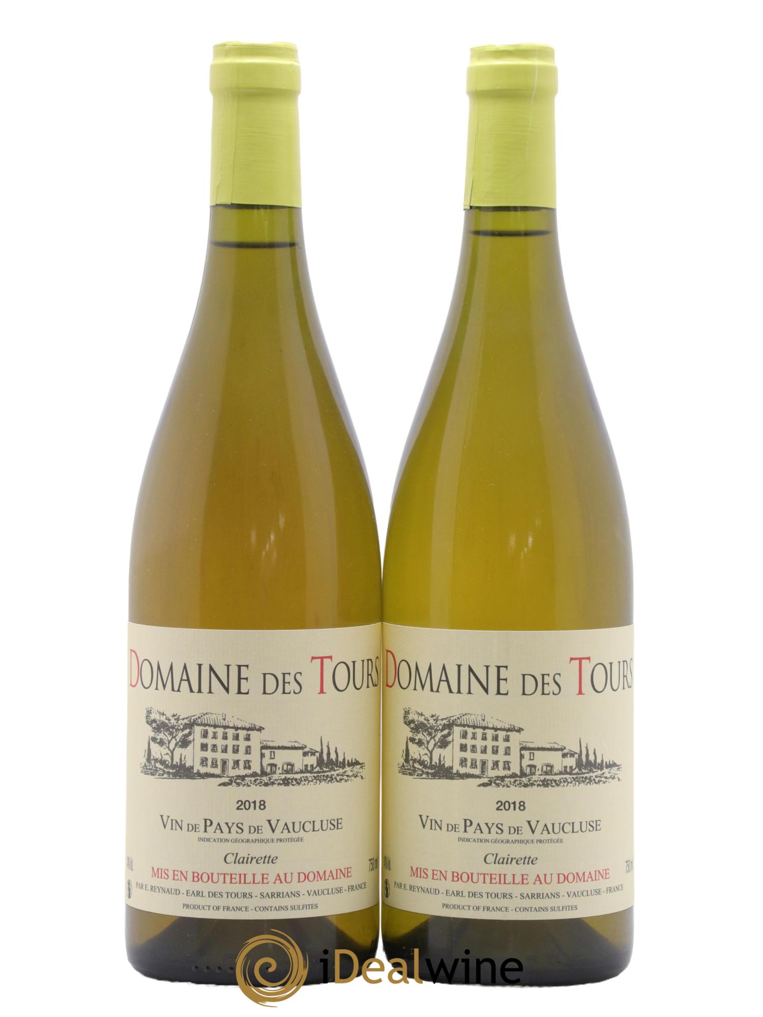 IGP Vaucluse (Vin de Pays de Vaucluse) Domaine des Tours Clairette Emmanuel Reynaud 2018 - Lot de 2 bouteilles - 0