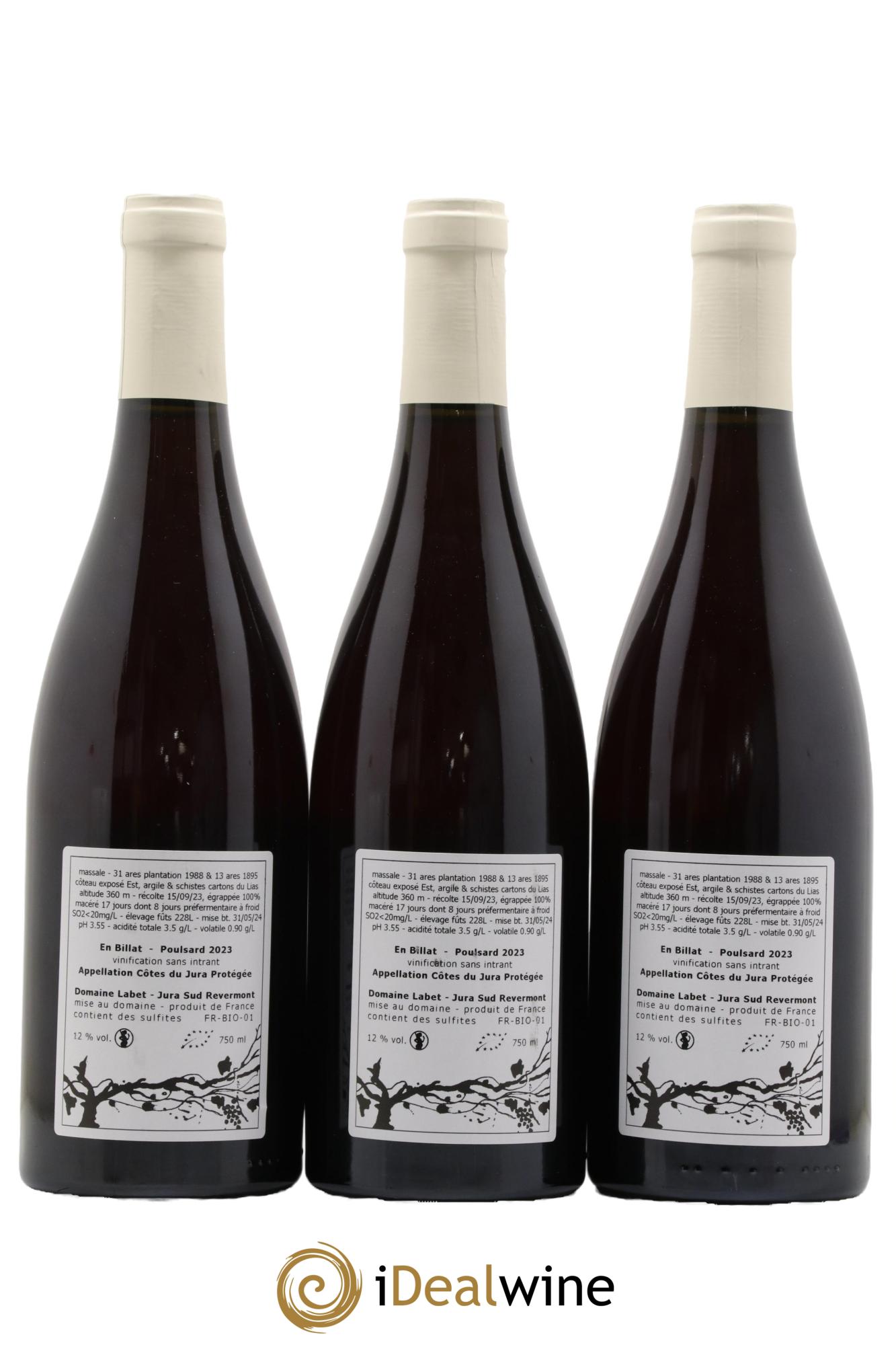 Côtes du Jura Poulsard En Billat Romain - Julien  - Charline Labet 2023 - Lot de 3 bouteilles - 1