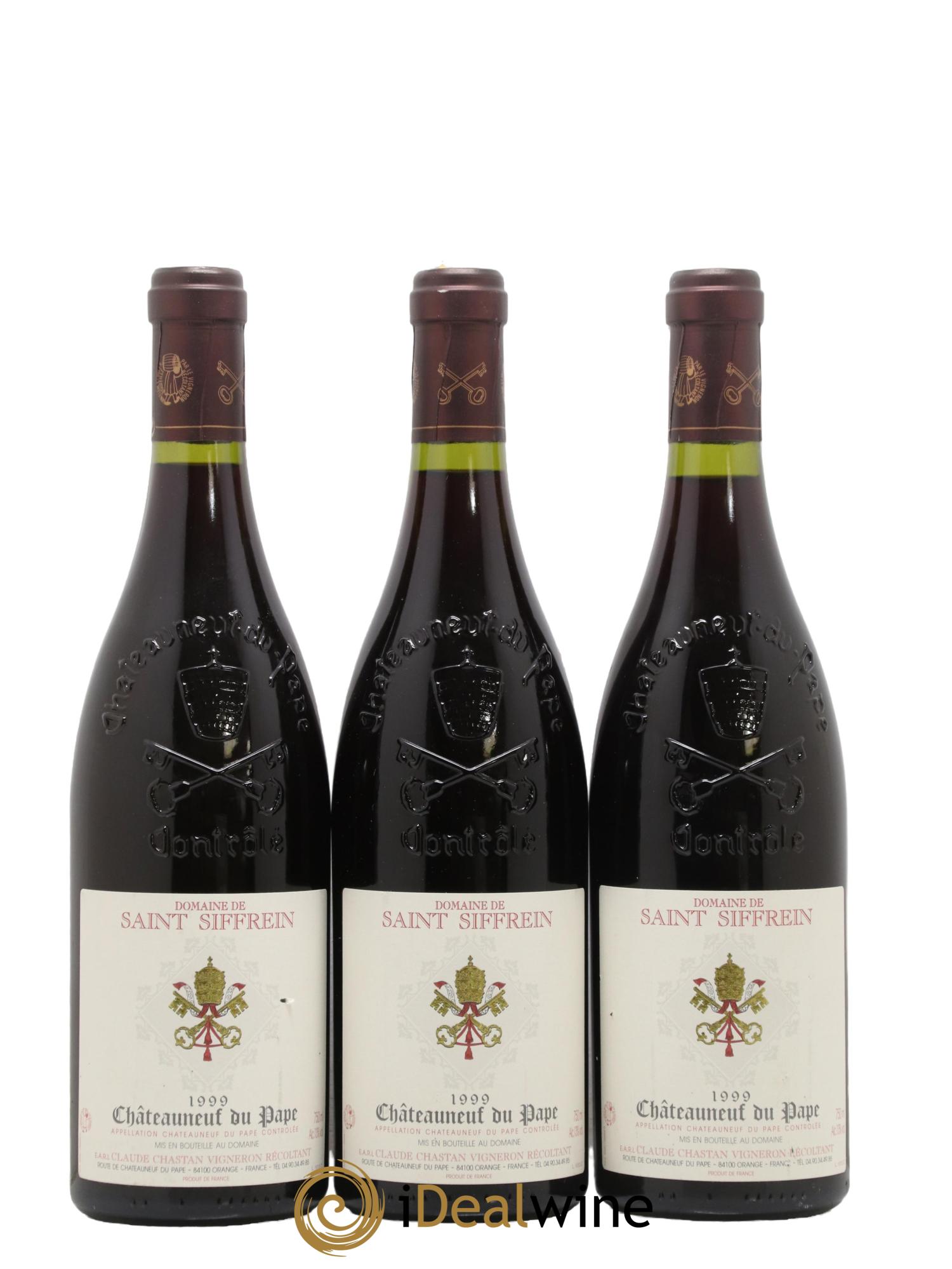 Châteauneuf-du-Pape Saint Siffrein 1999 - Lot of 3 bottles - 0