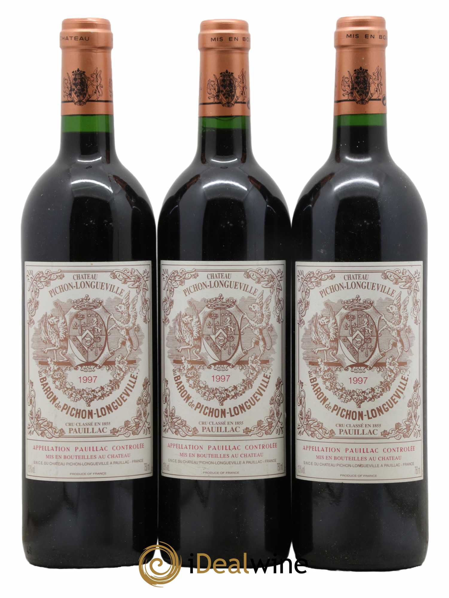 Pichon Longueville Baron 2ème Grand Cru Classé 1997 - Lot de 3 bouteilles - 0