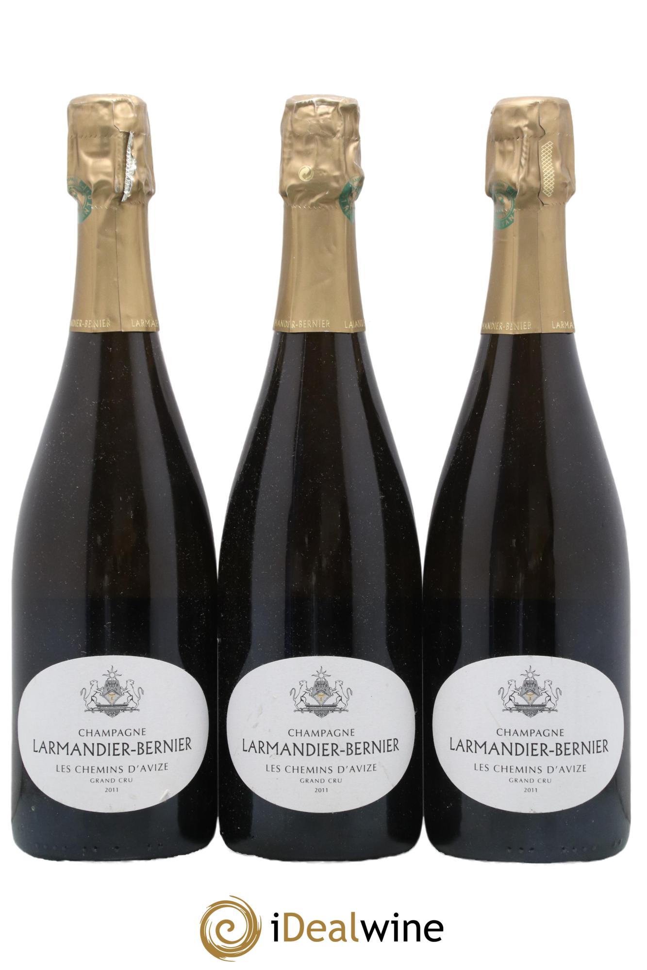 Les Chemins d'Avize Grand Cru Extra-Brut Larmandier-Bernier 2011 - Posten von 3 Flaschen - 0