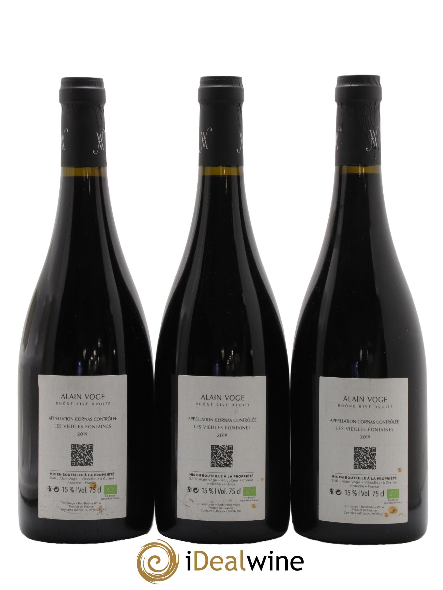 Cornas Les Vieilles Fontaines Alain Voge (Domaine) 2019 - Lotto di 3 bottiglie - 1