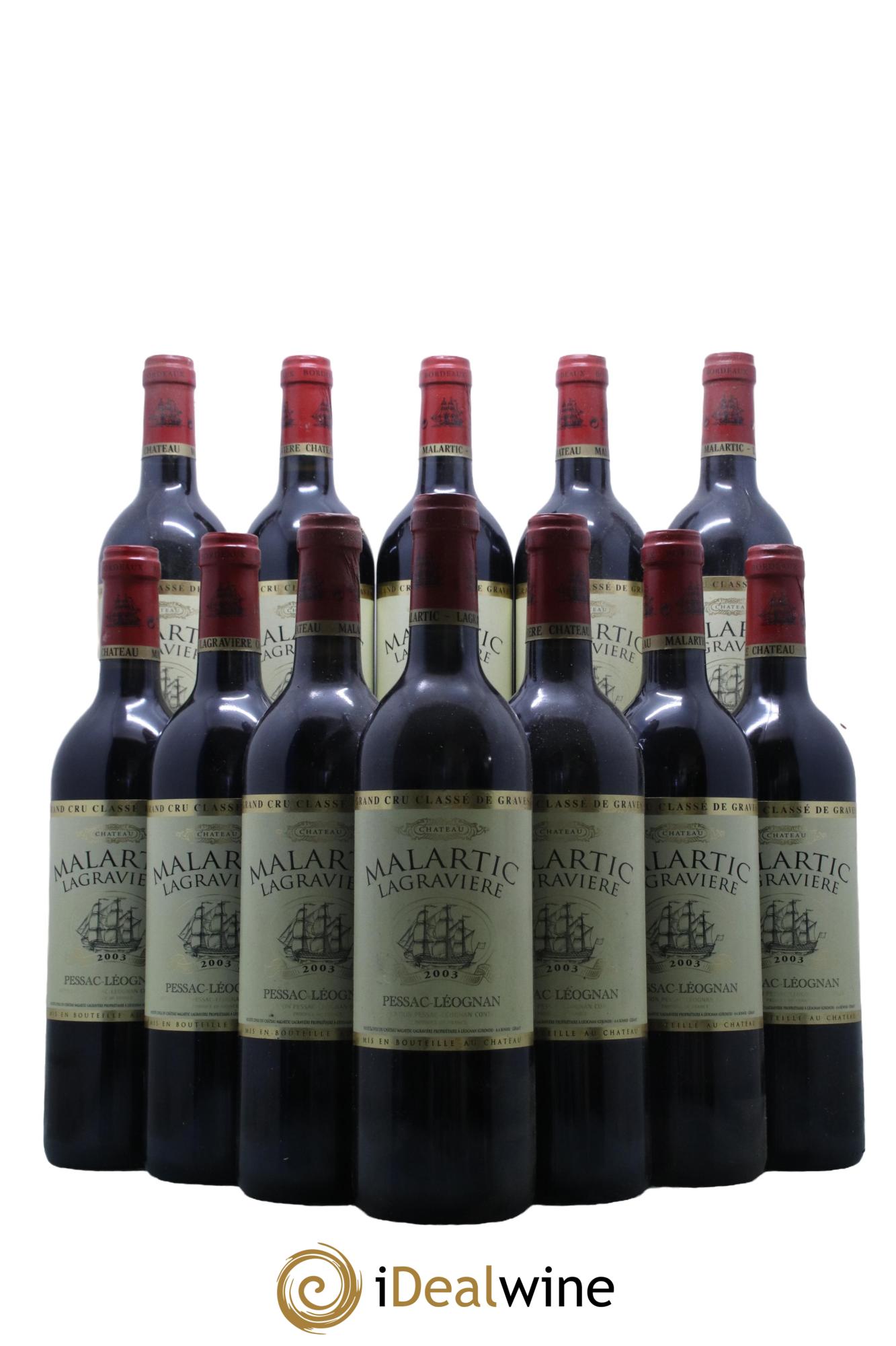 Château Malartic-Lagravière Cru Classé de Graves  2003 - Lot de 12 bouteilles - 0