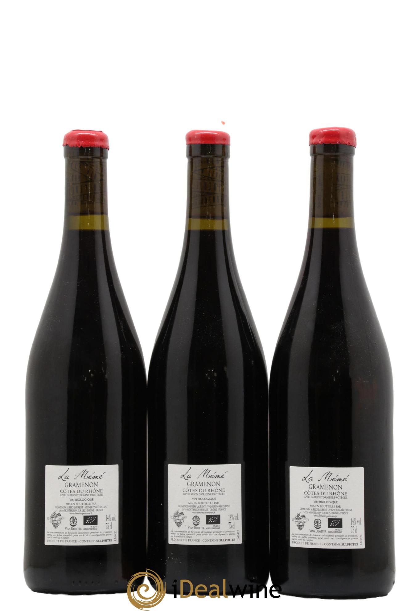 Côtes du Rhône La Mémé Ceps Centenaires Gramenon (Domaine) 2022 - Lot de 3 bouteilles - 1