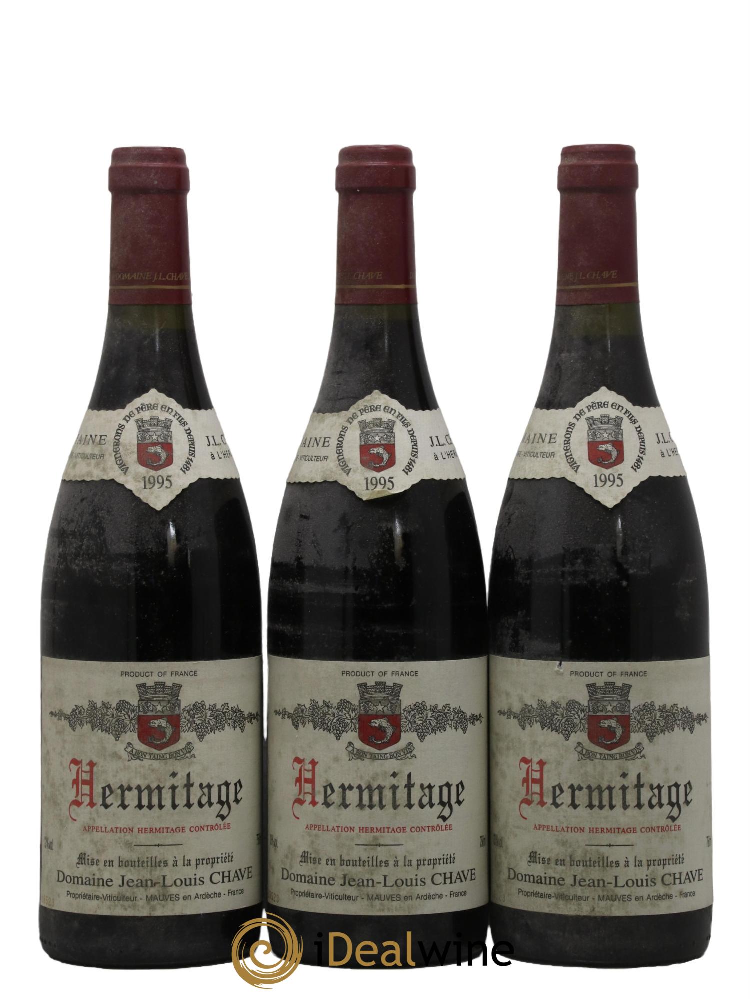 Hermitage Jean-Louis Chave 1995 - Lotto di 3 bottiglie - 0