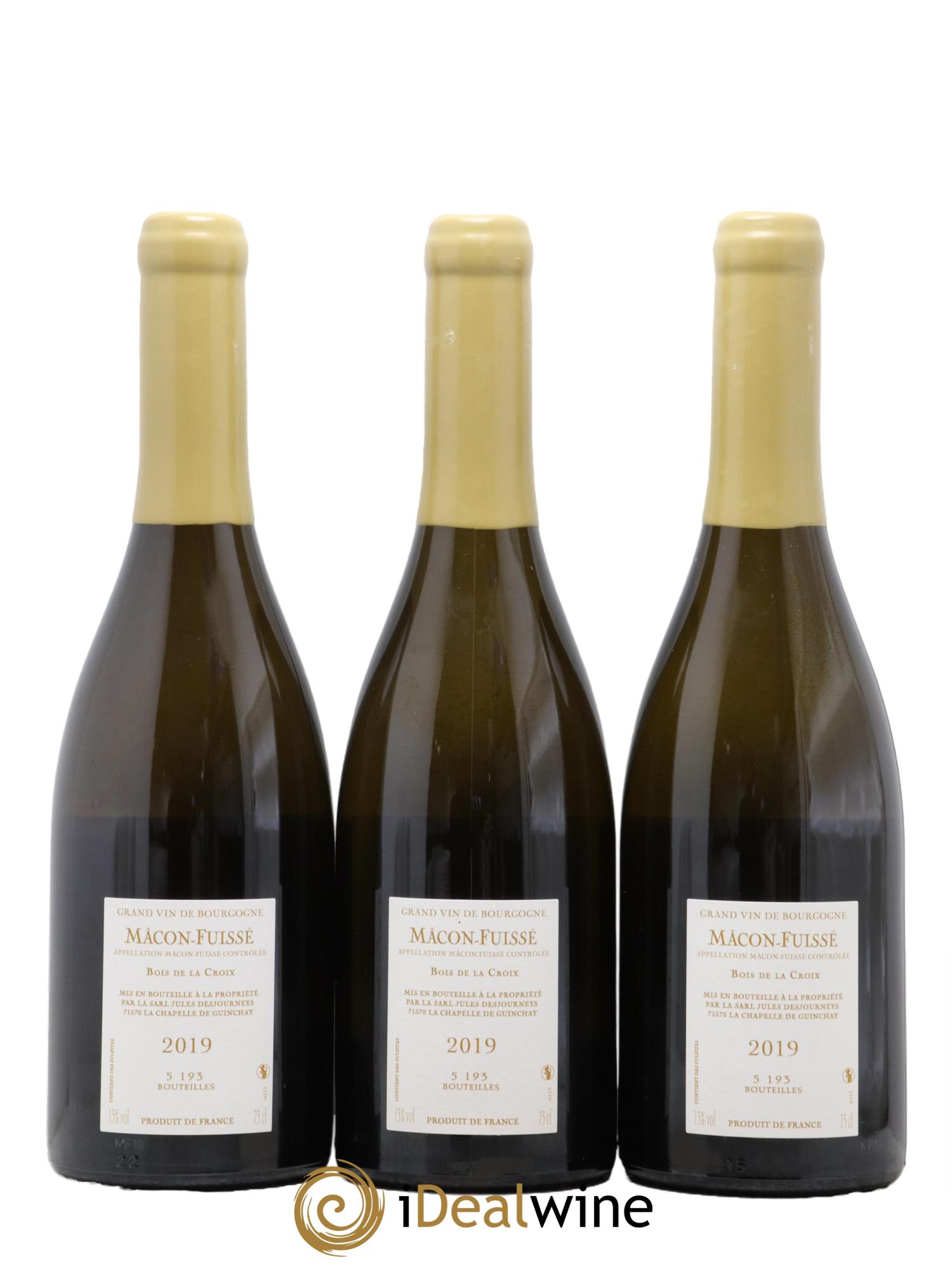 Mâcon-Fuissé Bois de la Croix Jules Desjourneys 2019 - Lot of 3 bottles - 1