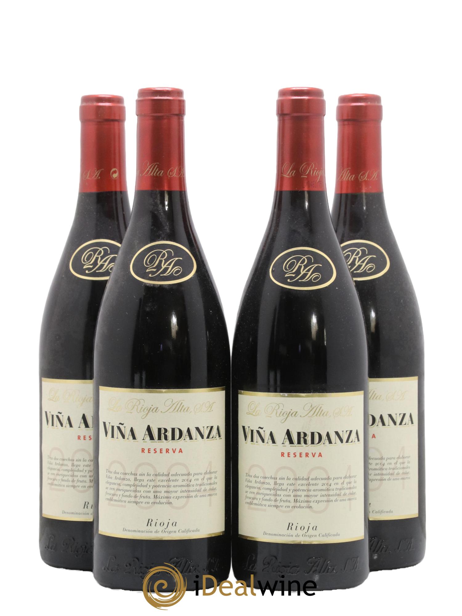 Rioja DOCa Vina Ardanza Reserva La Rioja Alta 2004 - Lot de 4 bouteilles - 0